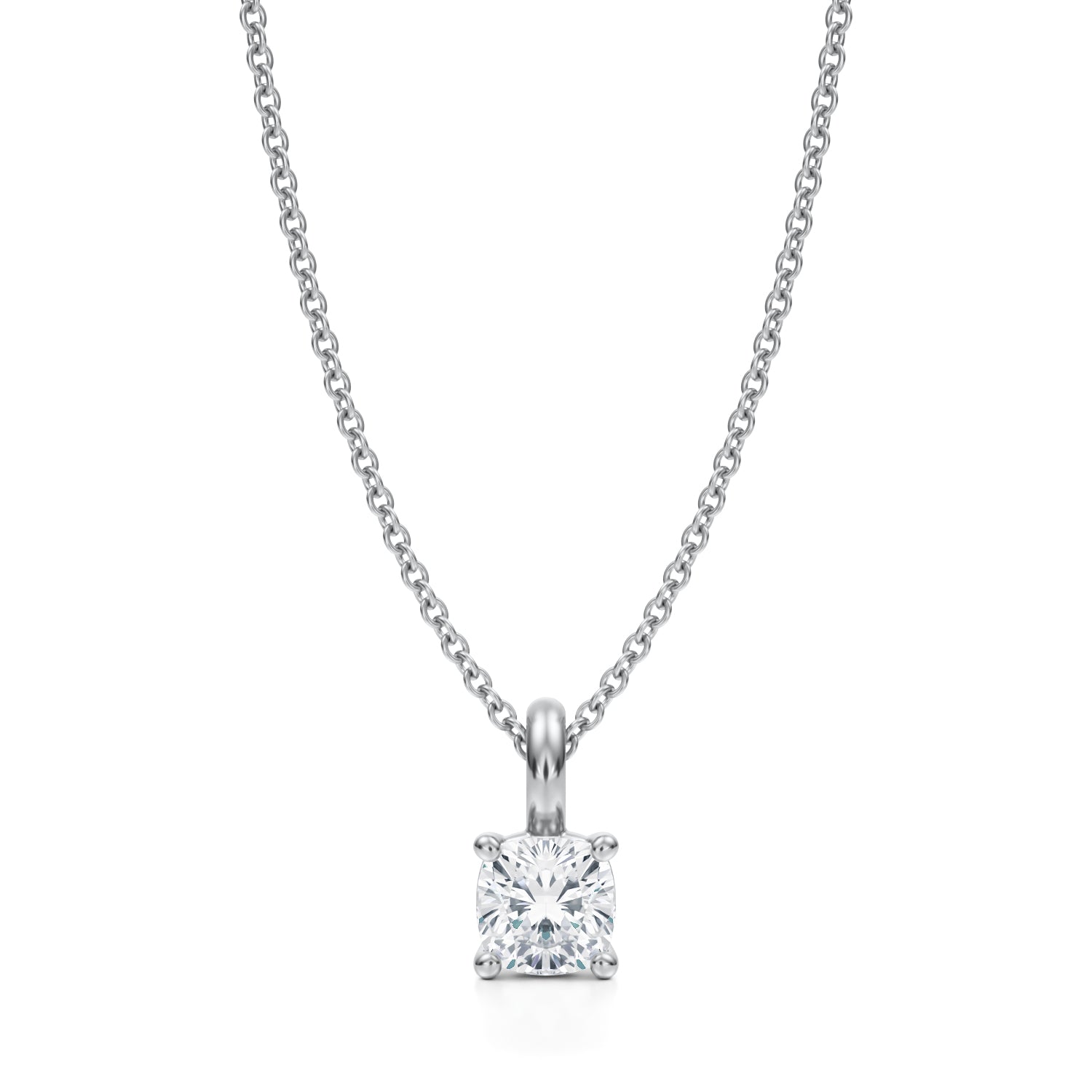 1/2 Carat Cushion Lab Grown Diamond Solitaire Pendant