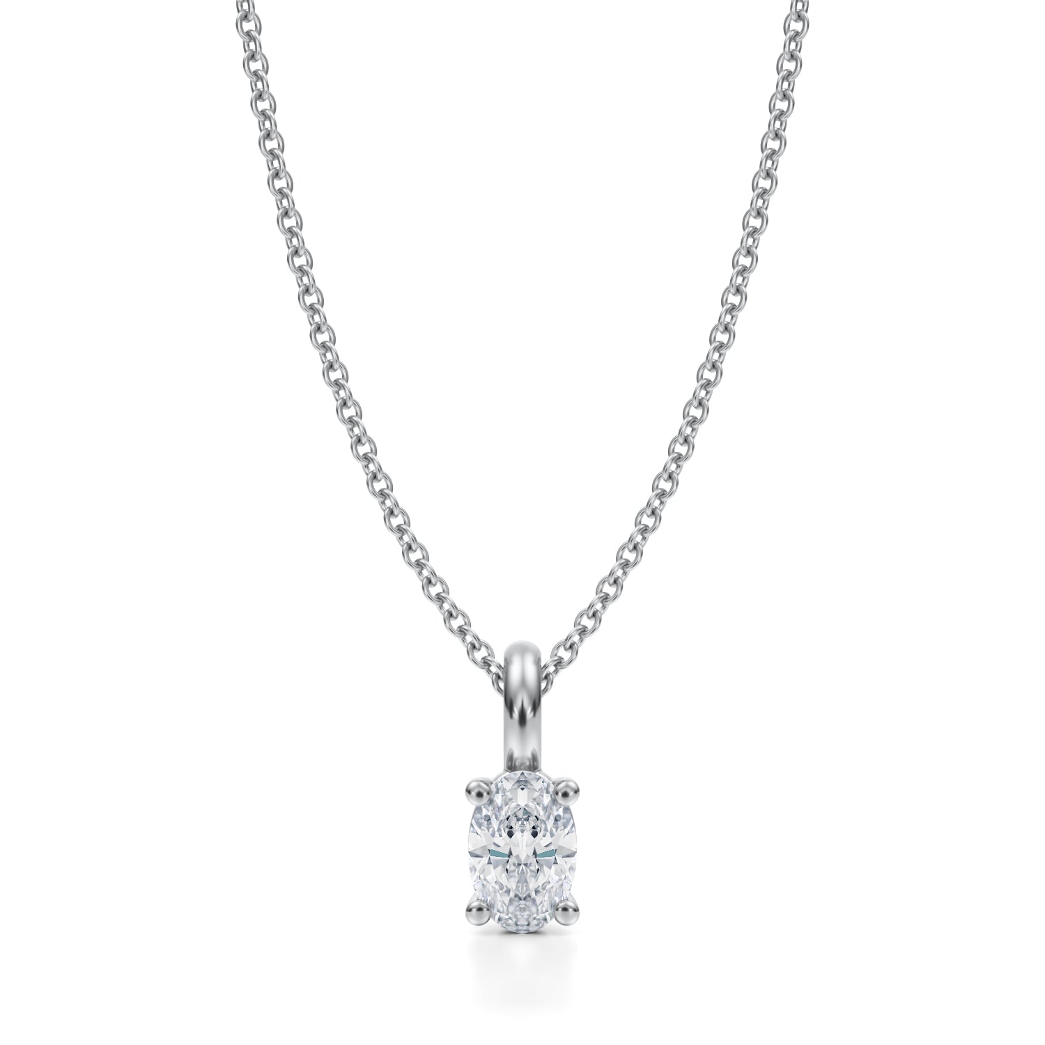 1/2 Carat Oval Lab Grown Diamond Solitaire Pendant