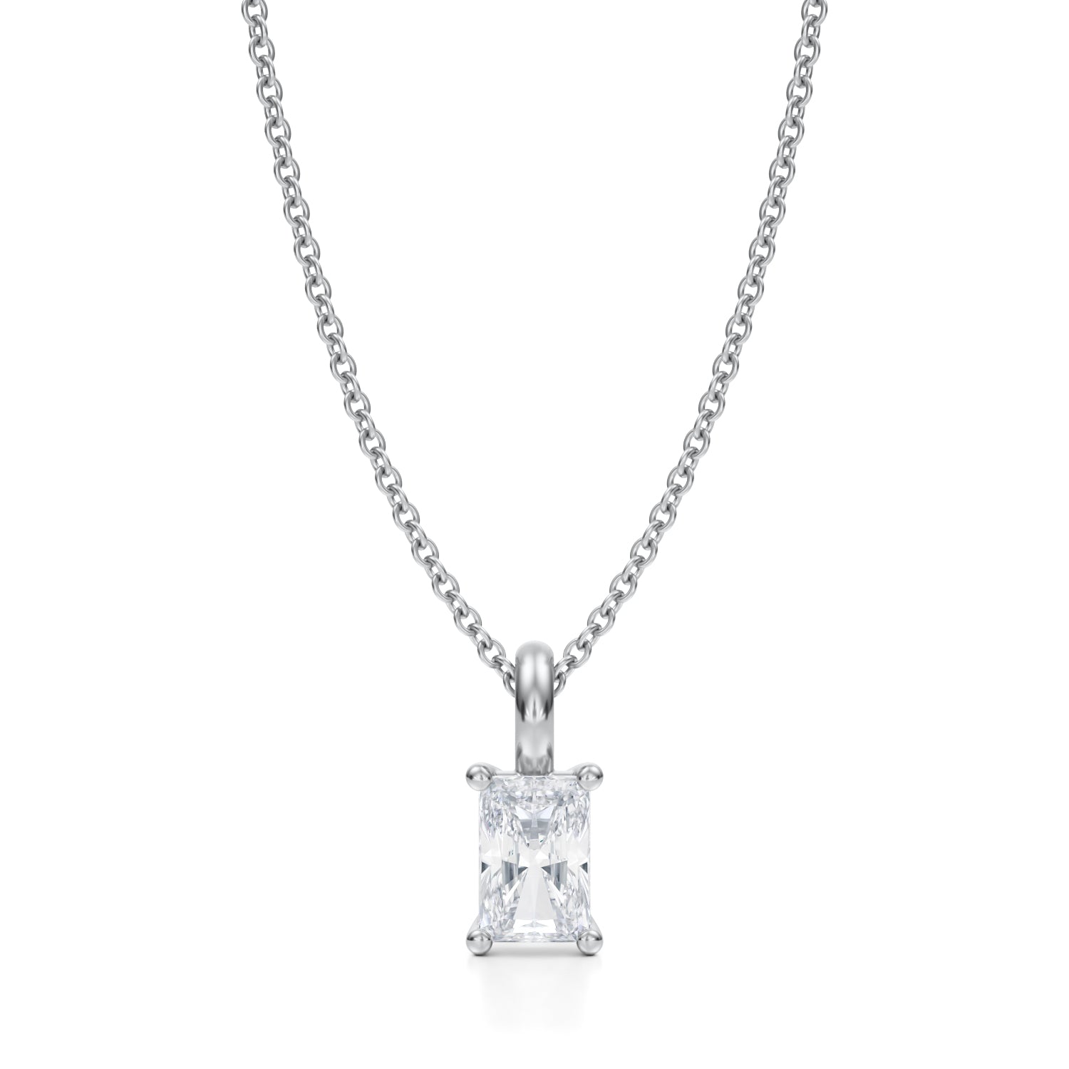 1/2 Carat Radiant Lab Grown Diamond Solitaire Pendant