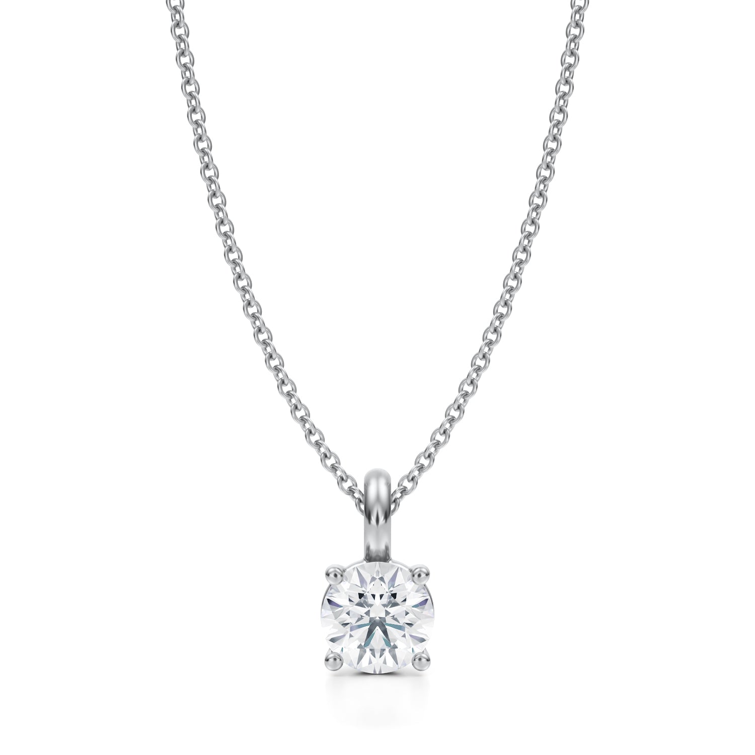 3/4 Carat Round Lab Grown Diamond Solitaire Pendant