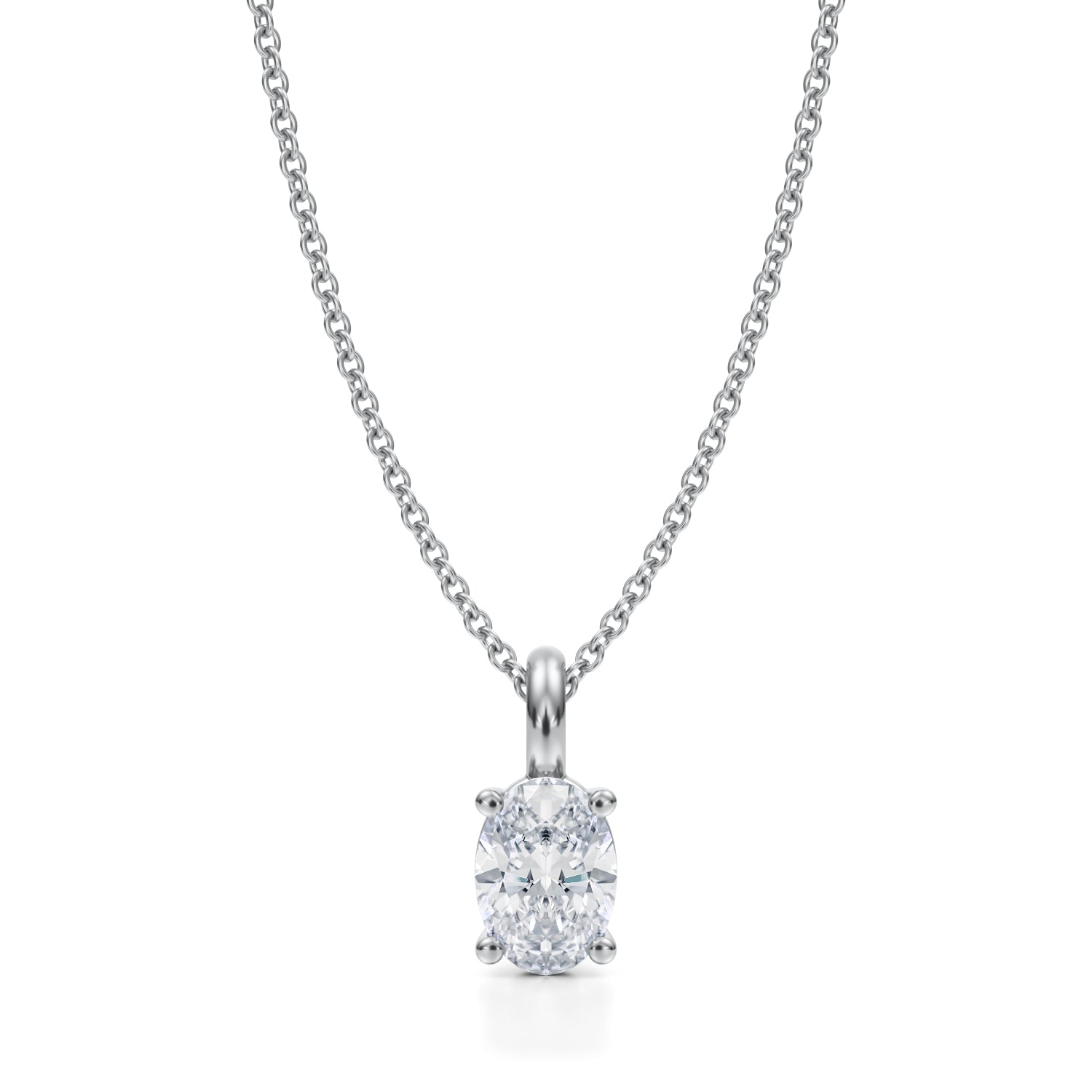 3/4 Carat Oval Lab Grown Diamond Solitaire Pendant