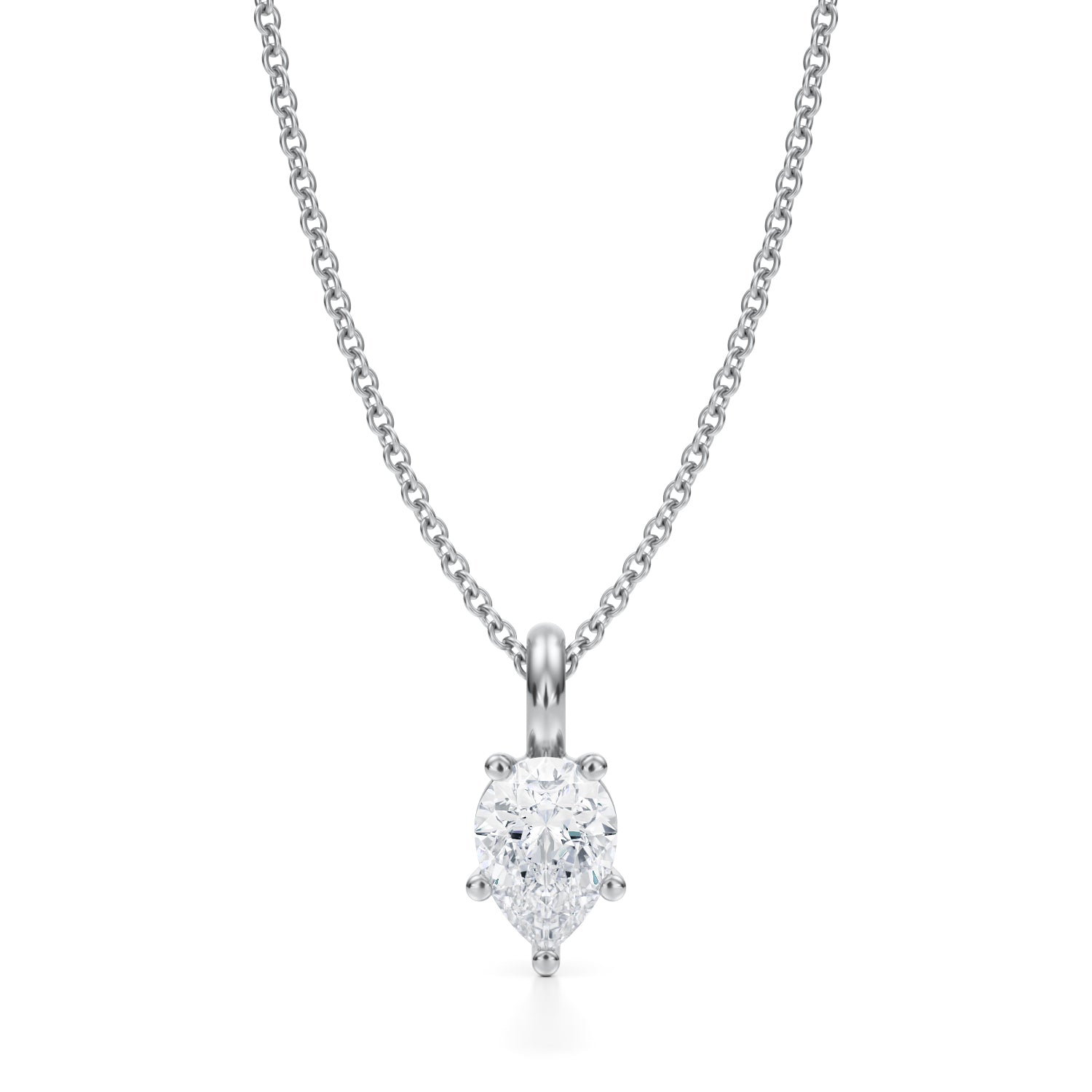 3/4 Carat Pear Lab Grown Diamond Solitaire Pendant