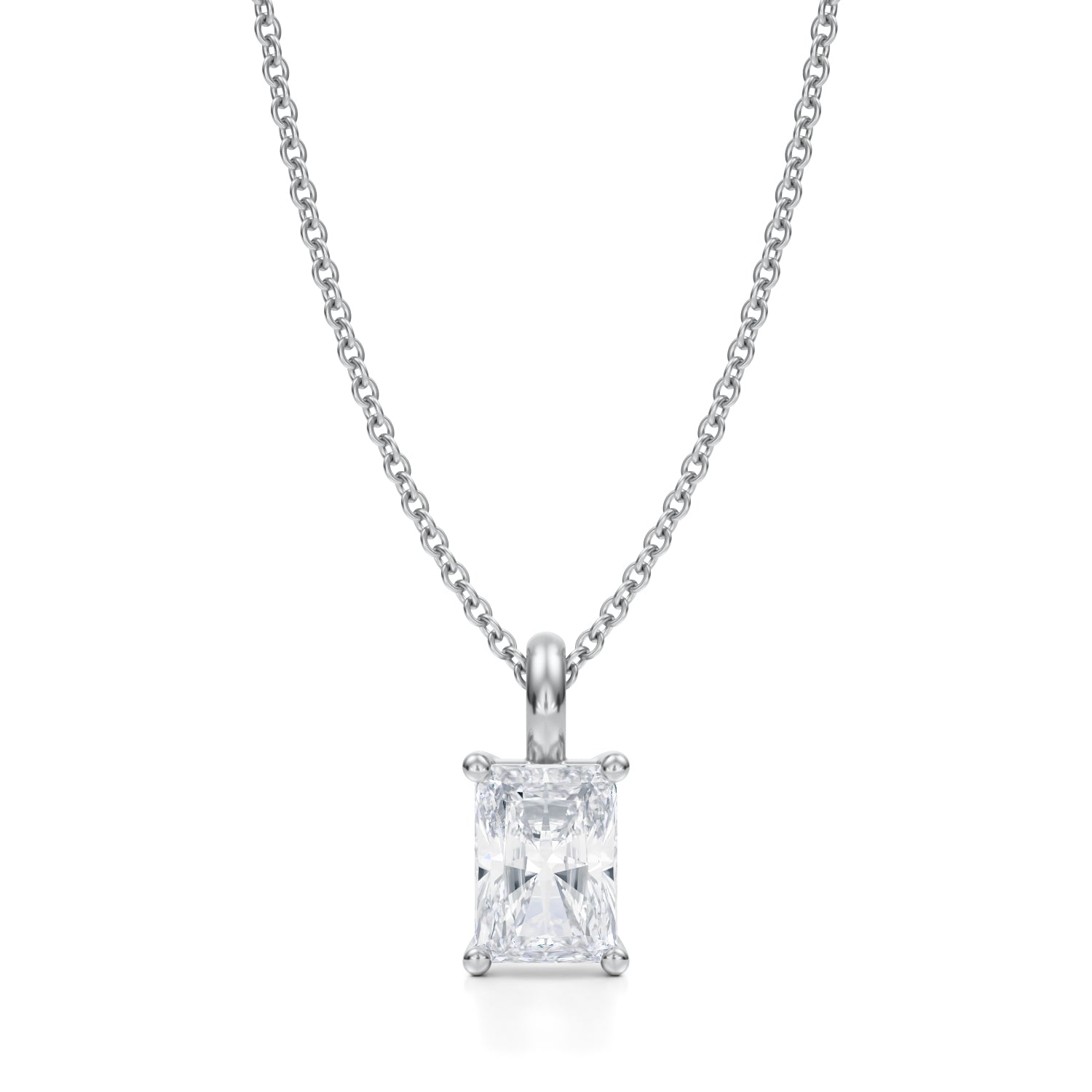 3/4 Carat Radiant Lab Grown Diamond Solitaire Pendant