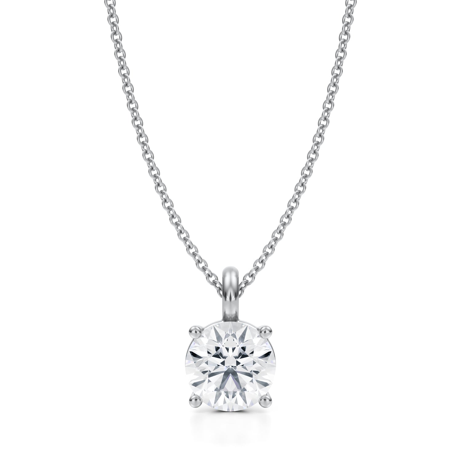 1.5 Carat Round Lab Grown Diamond Solitaire Pendant