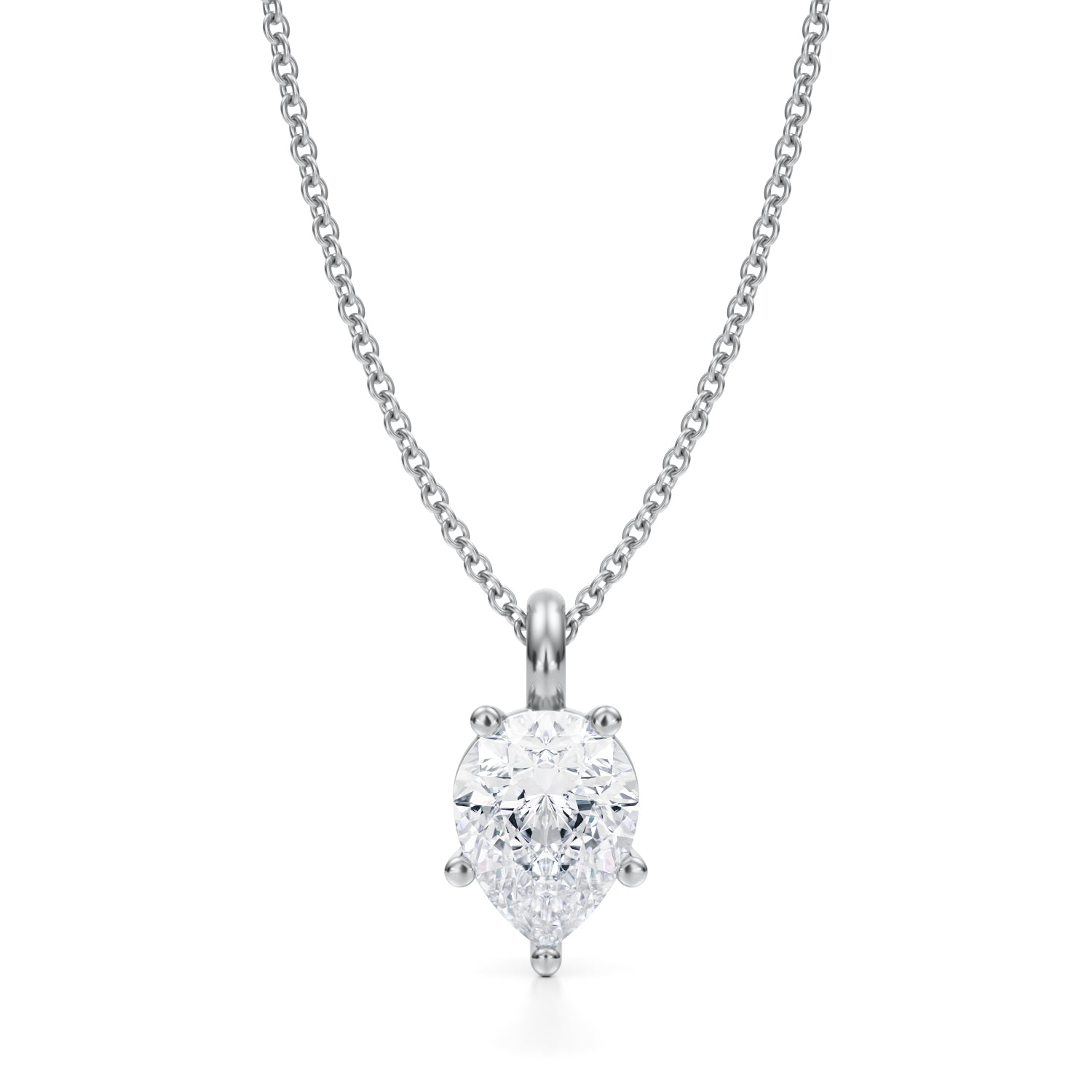 1 1/2 Carat Pear Lab Grown Diamond Solitaire Pendant