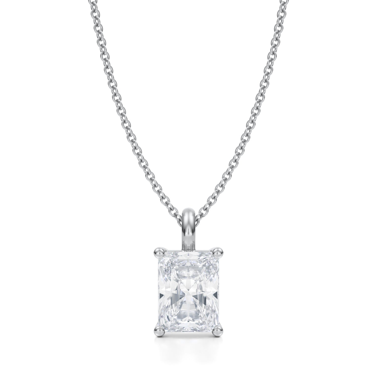 2 Carat Radiant Lab Grown Diamond Solitaire Pendant