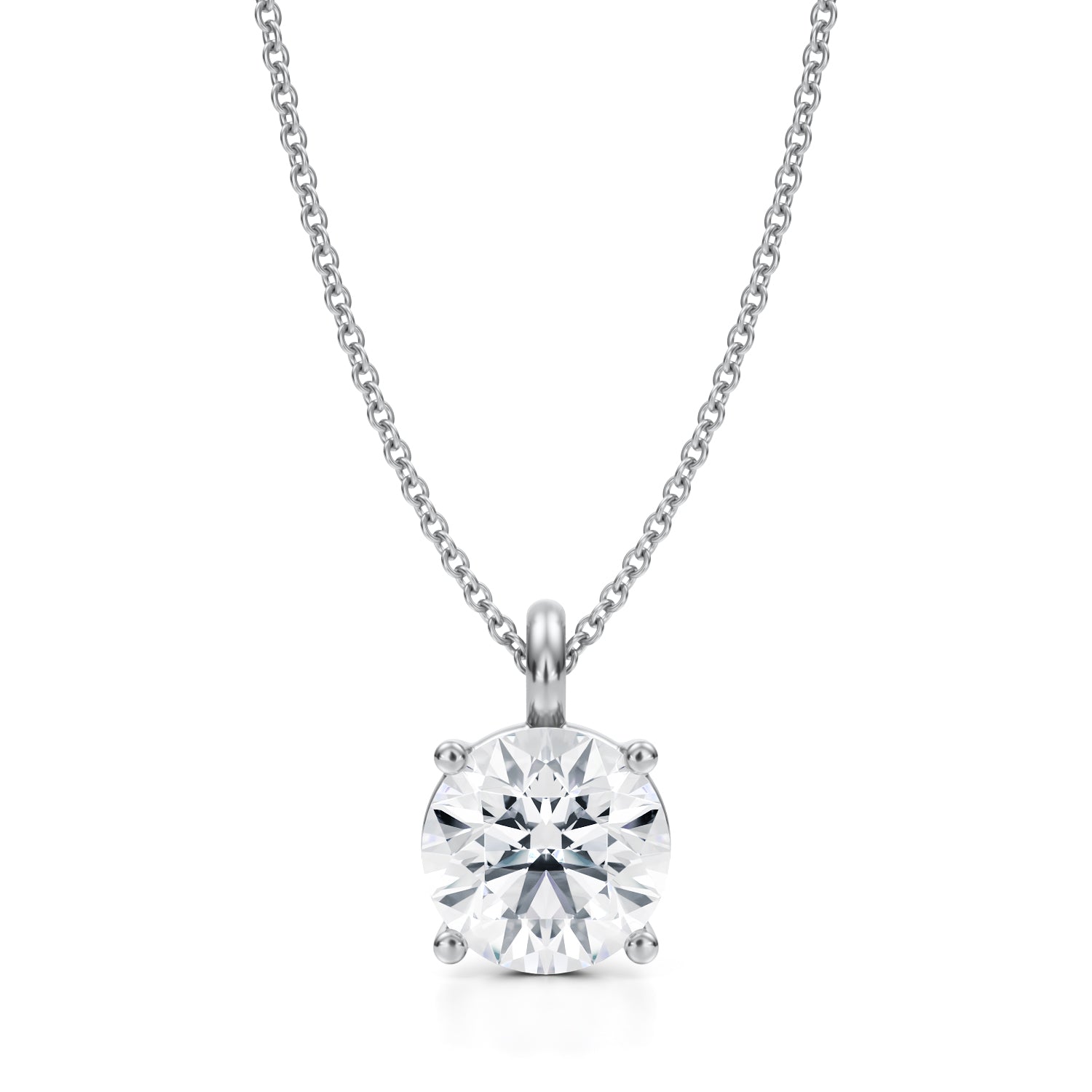 2.5 Carat Round Lab Grown Diamond Solitaire Pendant