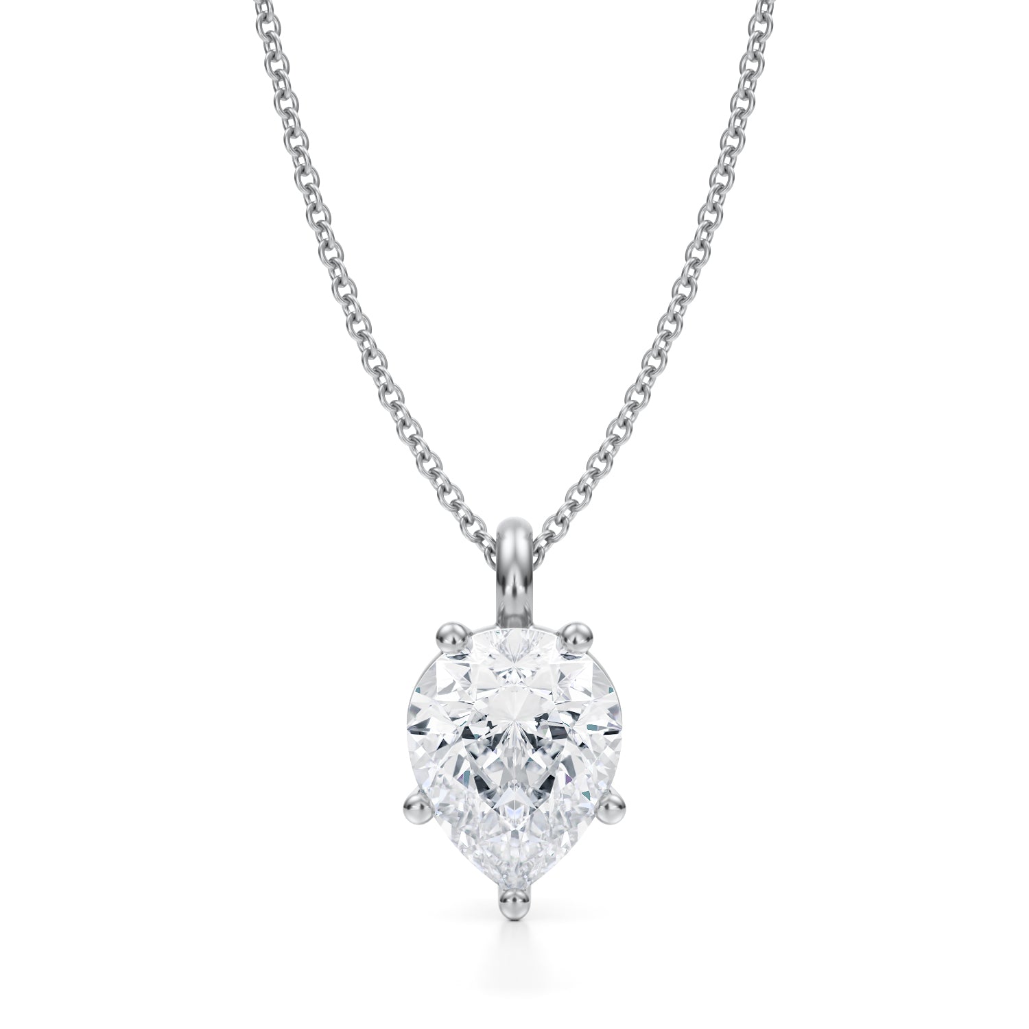 2 1/2 Carat Pear Lab Grown Diamond Solitaire Pendant