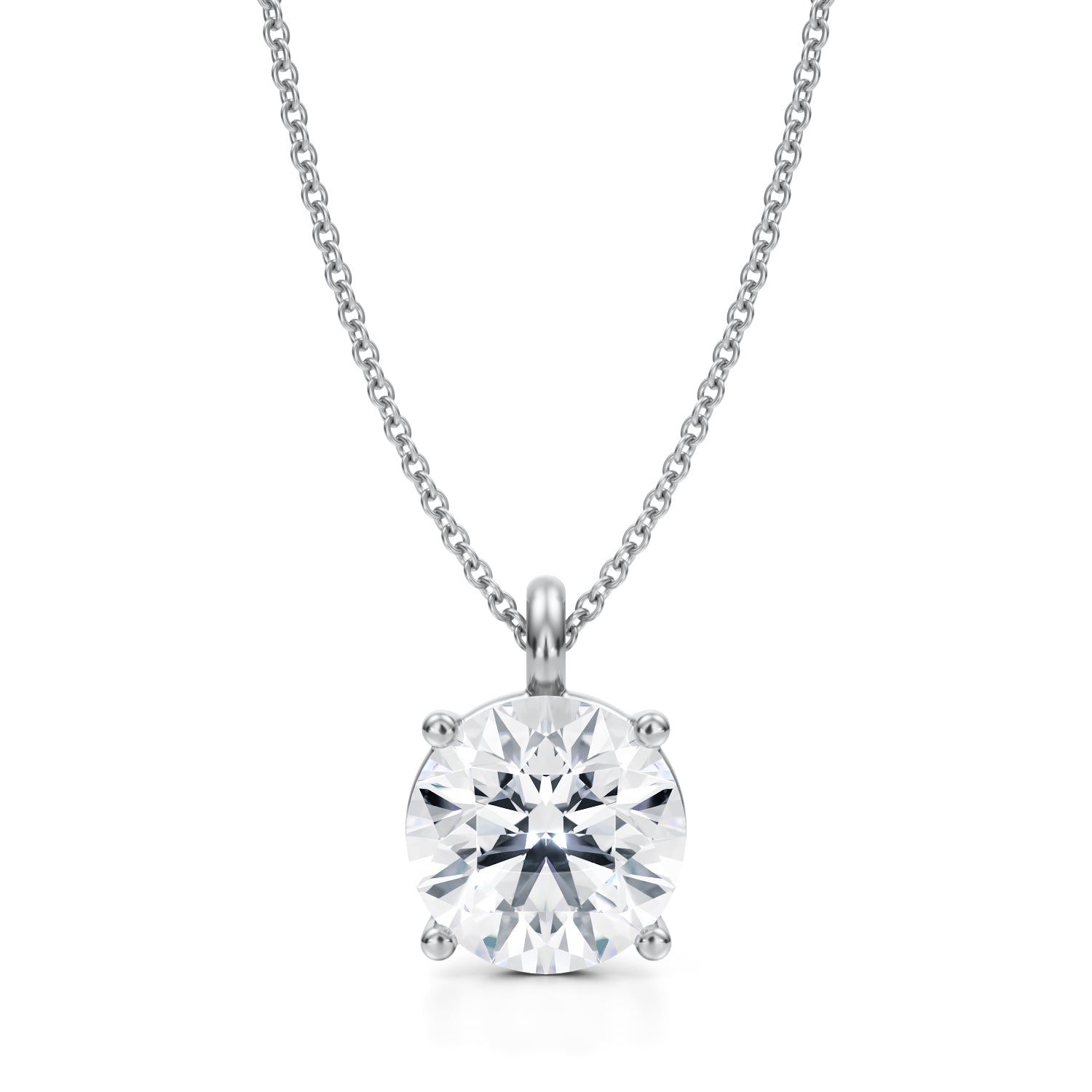 3.5 Carat Round Lab Grown Diamond Solitaire Pendant