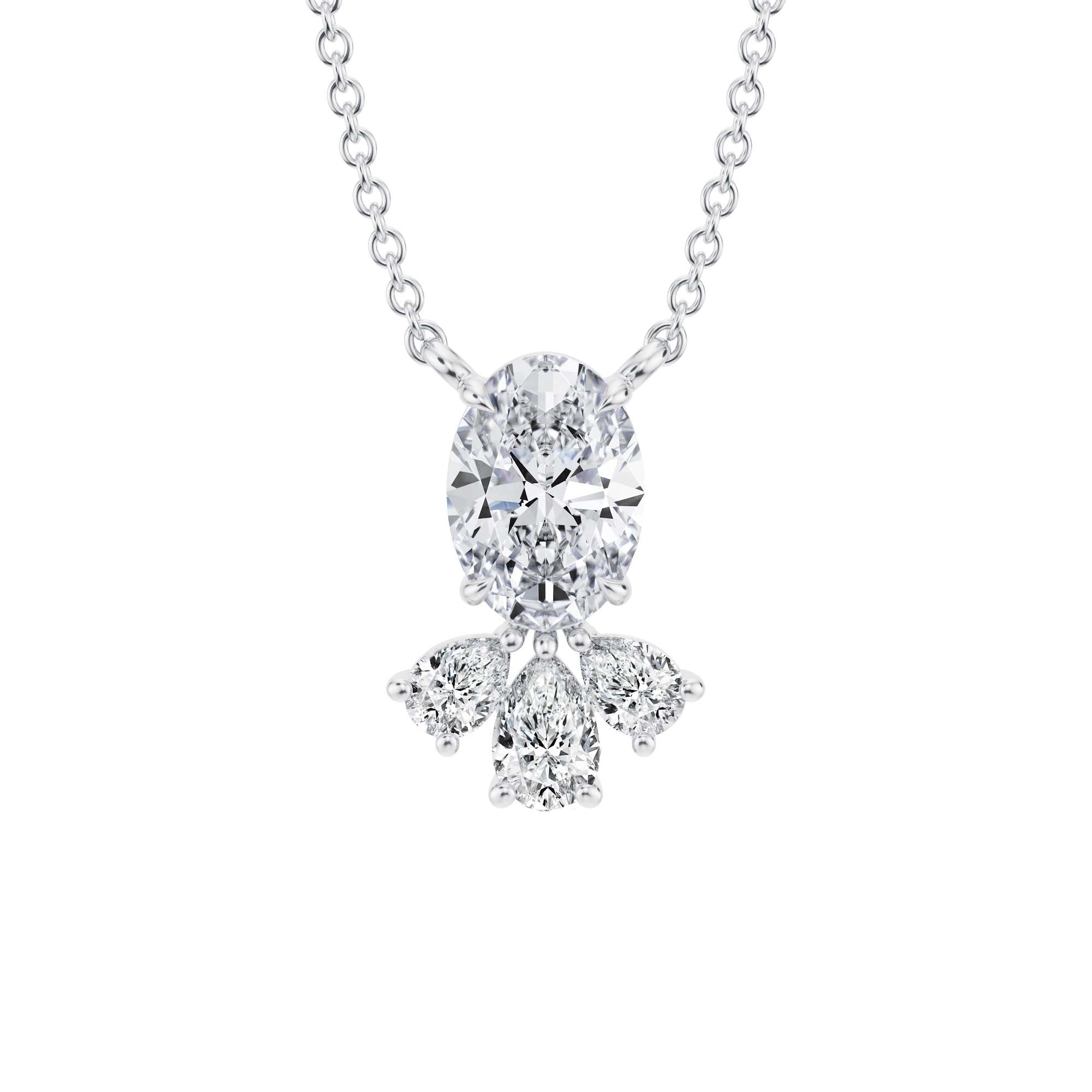 Oval Royal Marquise Cluster Pendant