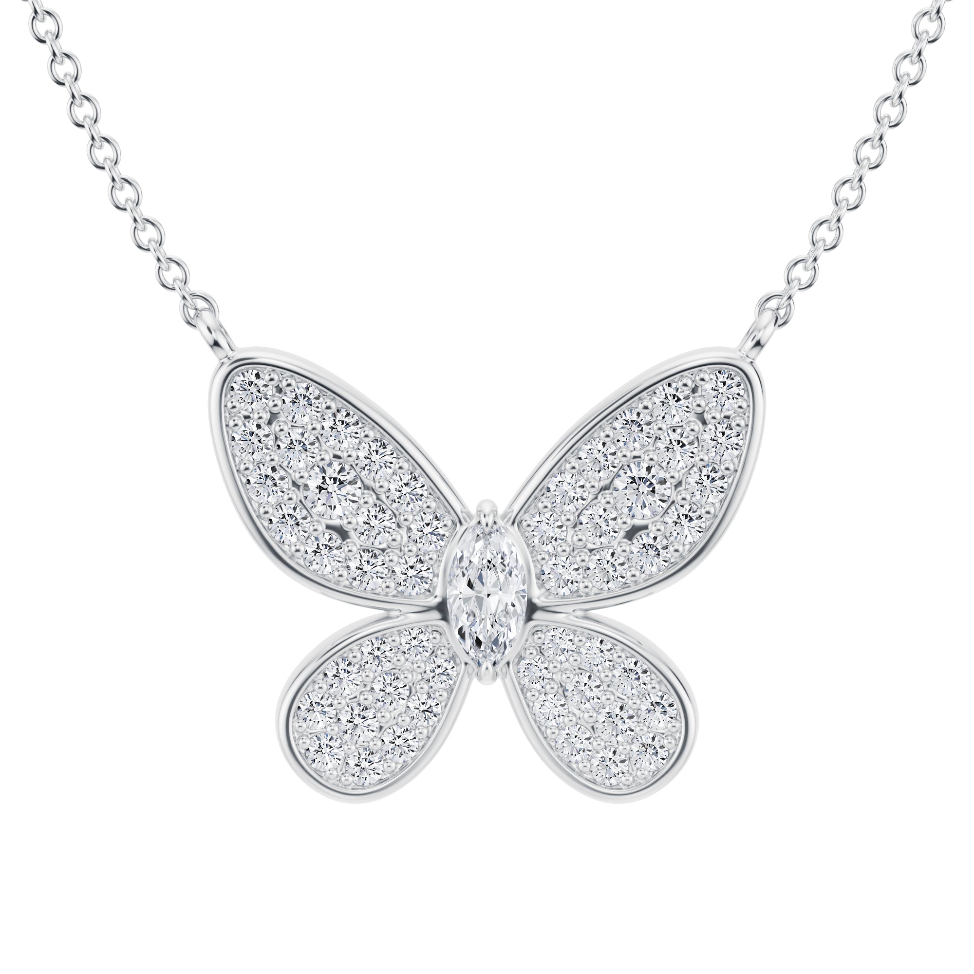 Lab Grown Diamond Butterfly Necklace