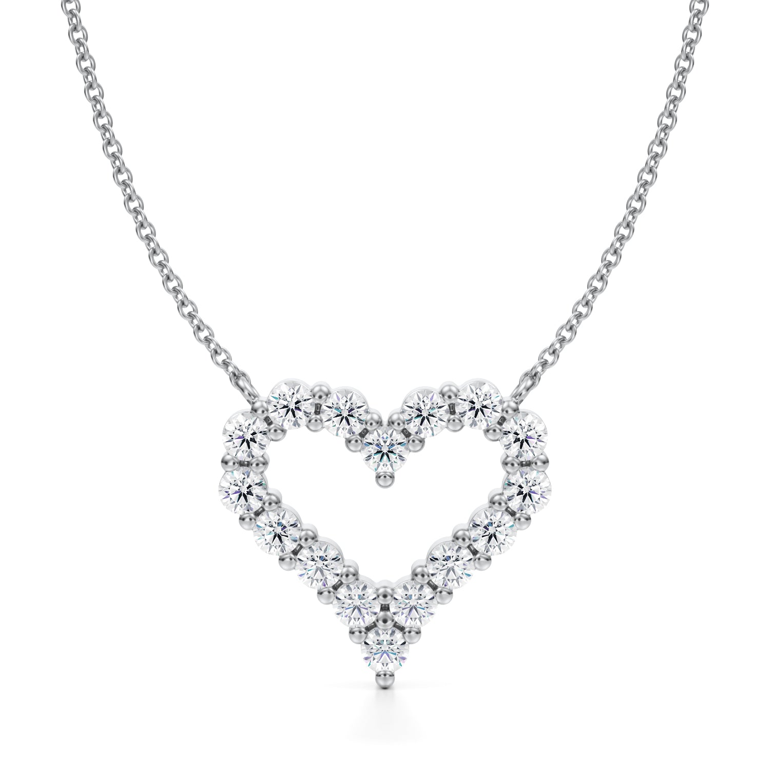 Lab Grown Diamond Heart Necklace | 1 ctw