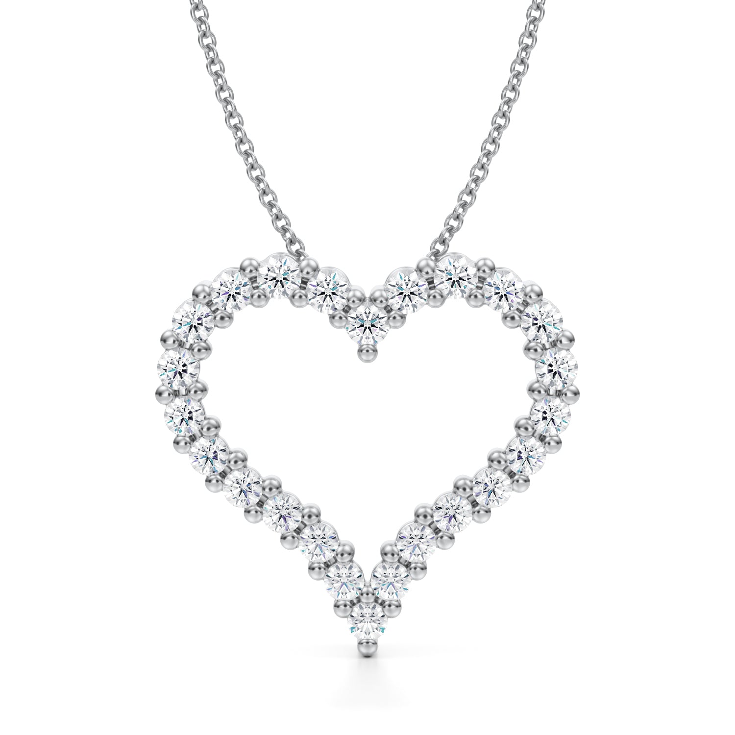 Lab Grown Diamond 2 Way Heart Necklace | 1 ctw