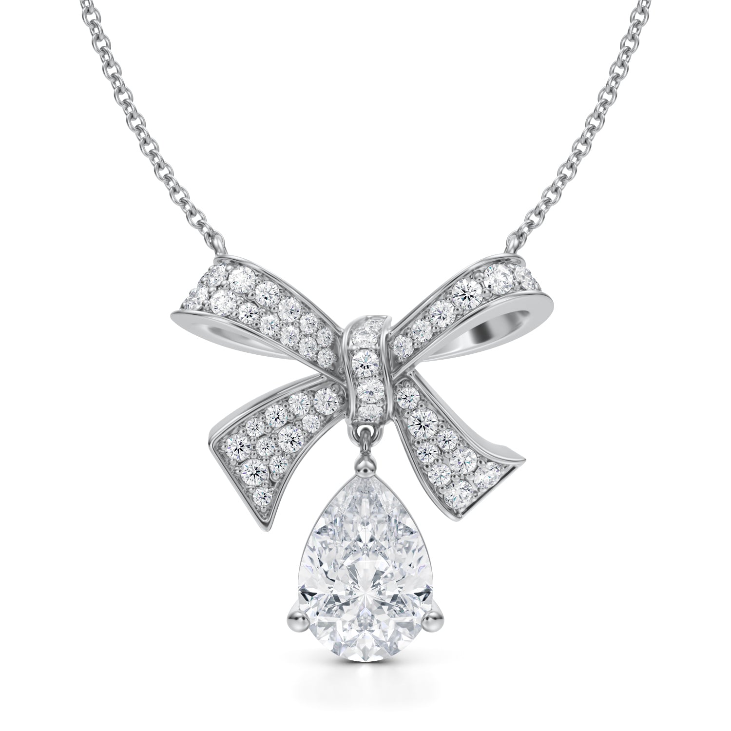 Lab Grown Diamond Bow Necklace