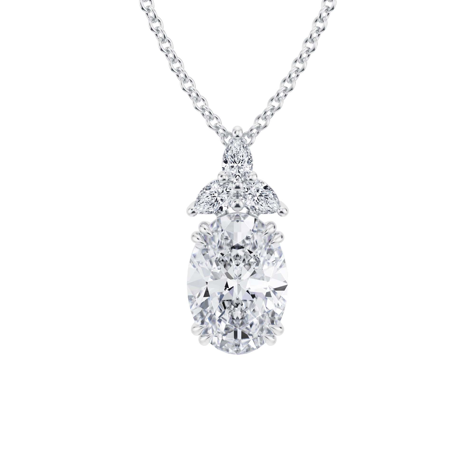 2.5 Carat Oval Fancy Shape Pendant