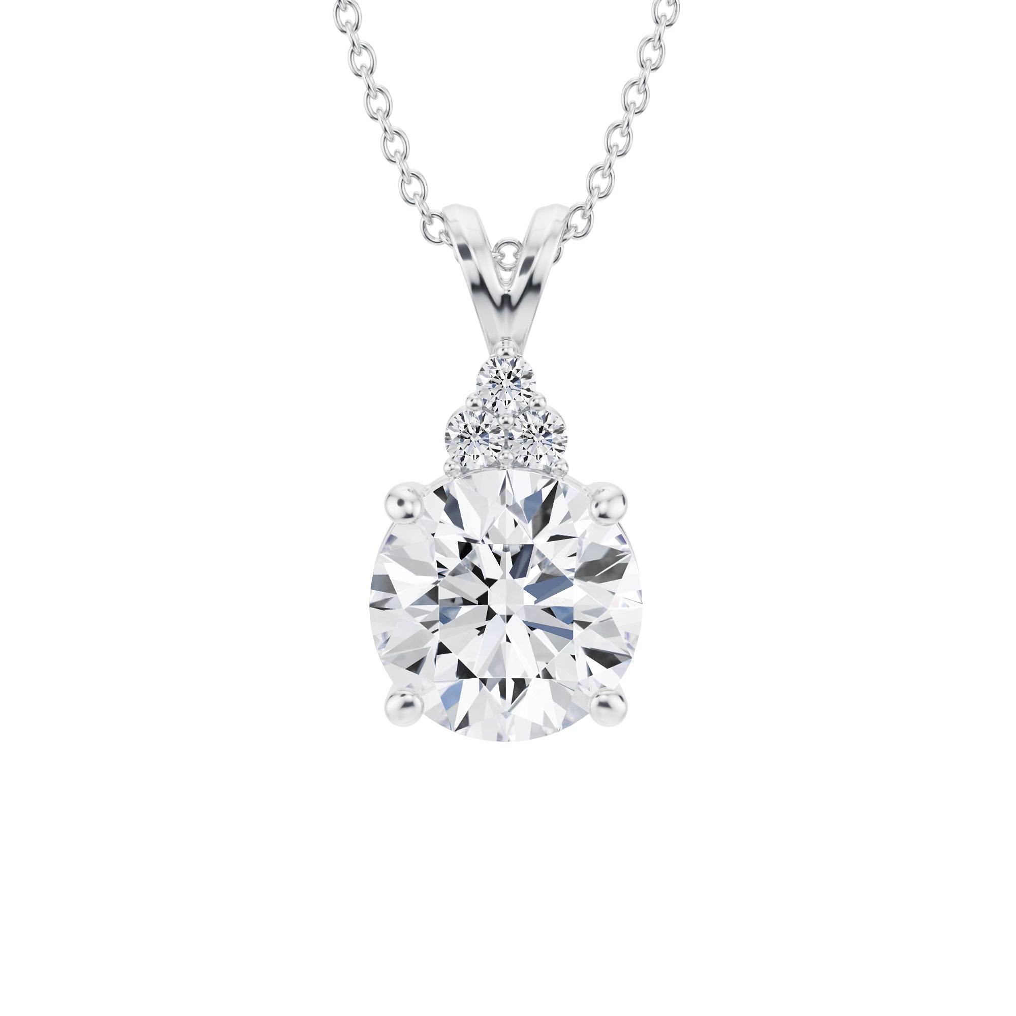 2 Carat Royal Round Cluster Pendant