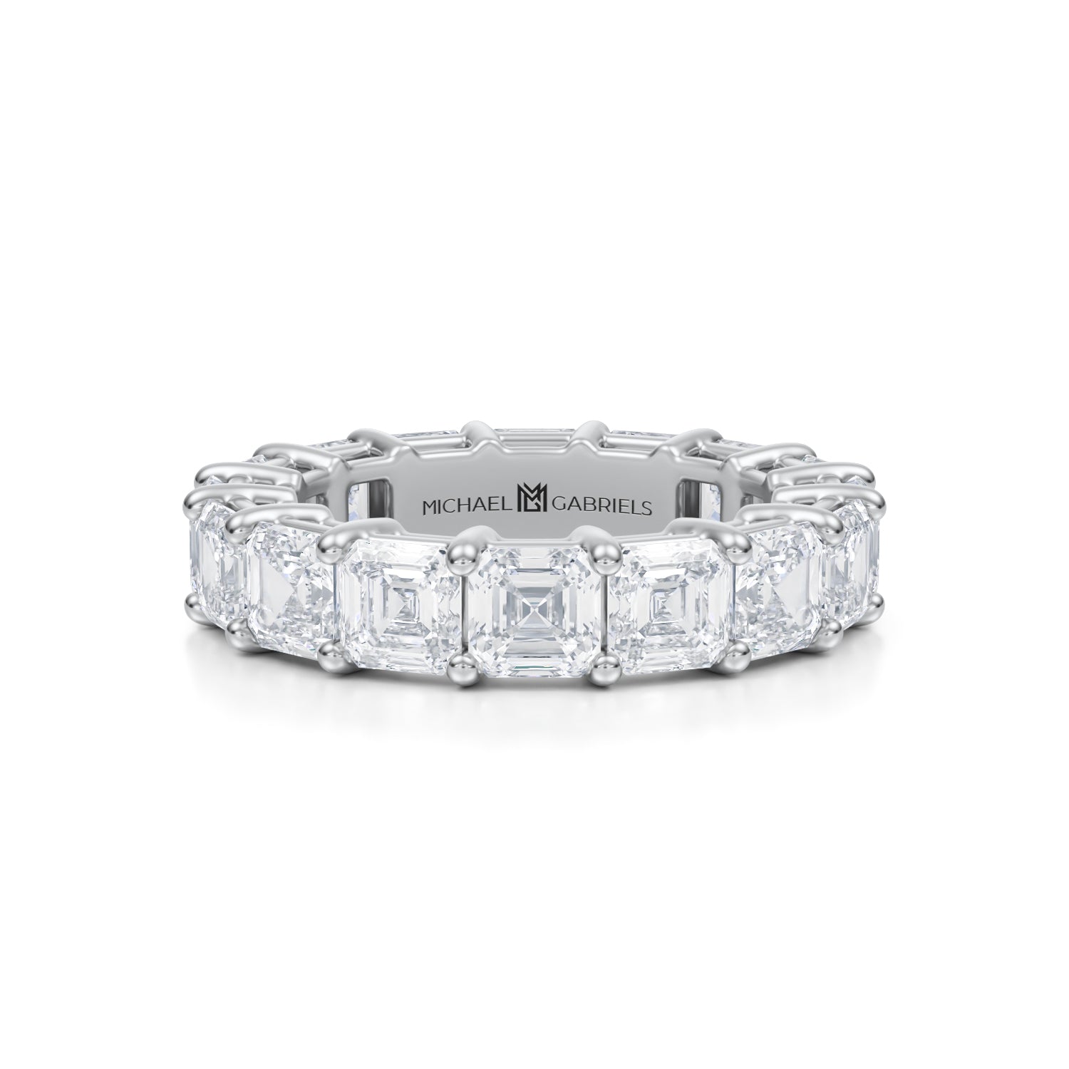 6 Carat Asscher Cut Lab Grown Diamond Basket Eternity Band