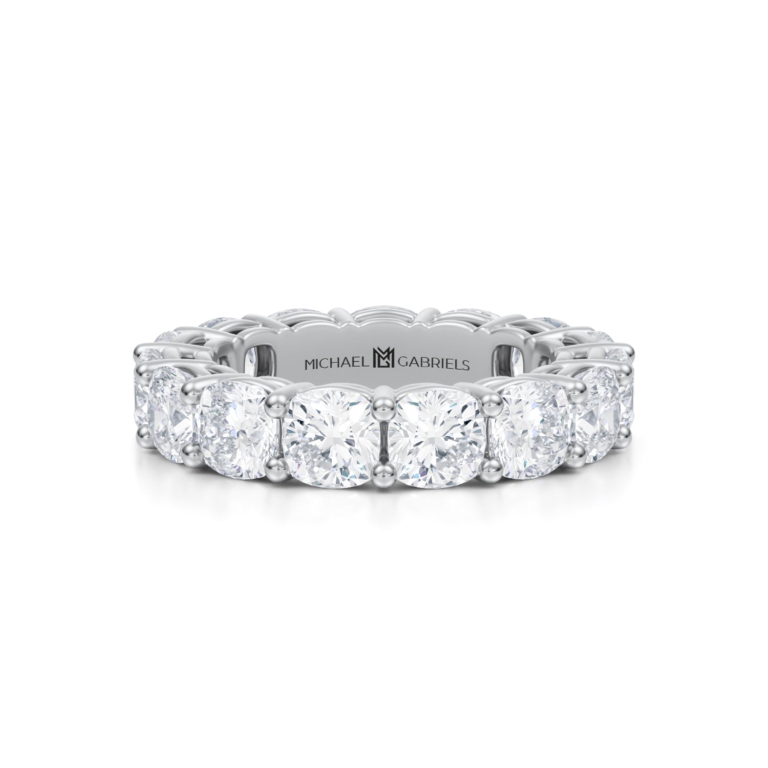 6 Carat Cushion Lab Grown Diamond Basket Eternity Band