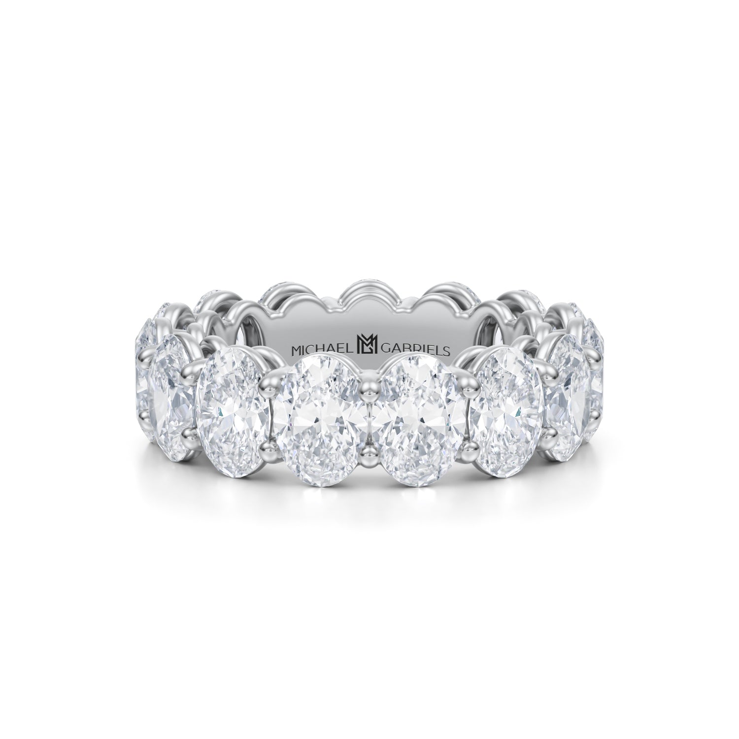 6 Carat Oval Lab Grown Diamond Basket Eternity Band