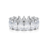 White gold eternity band with vertical pear lab-grown diamonds.