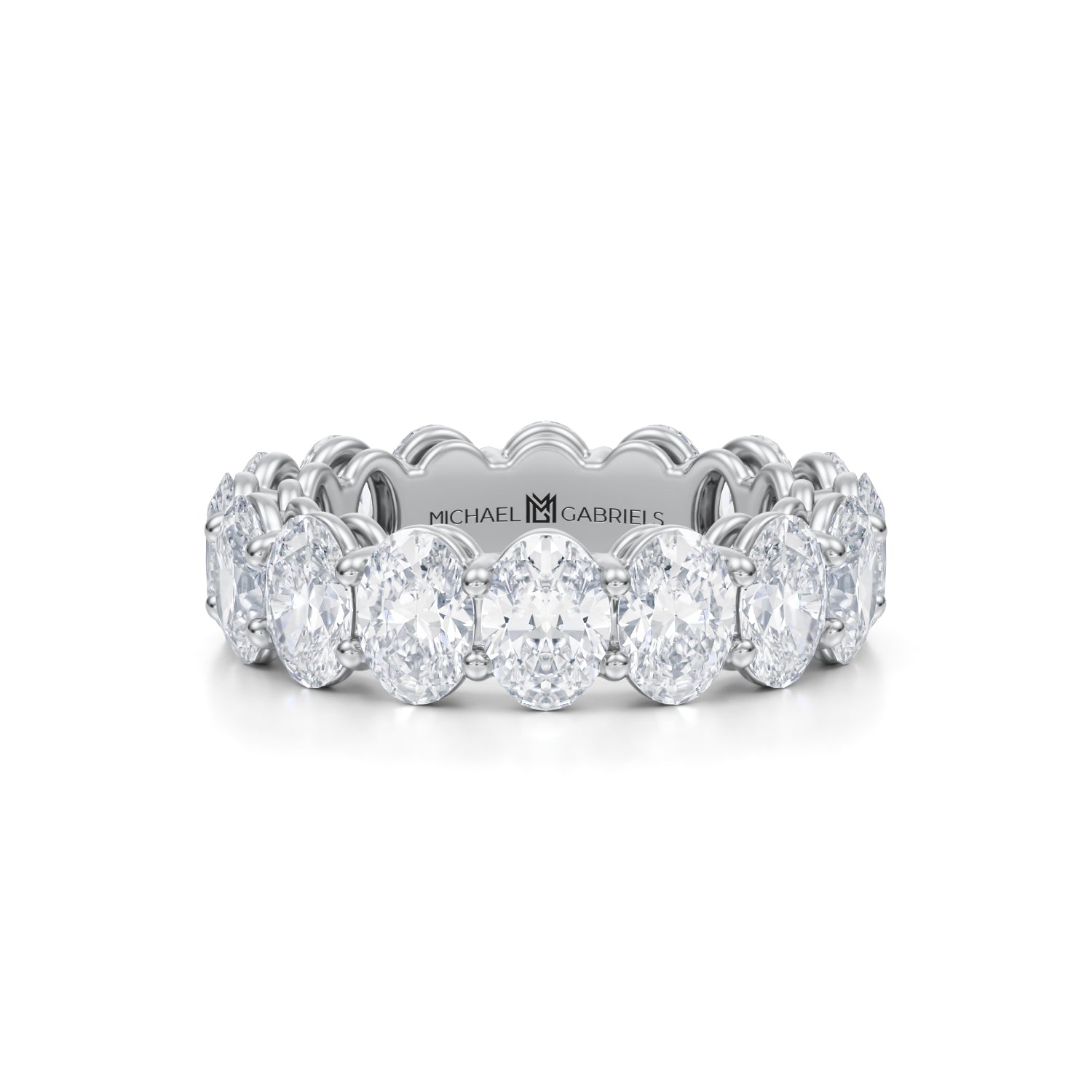 Lab Grown Diamond Eternity Band in White Gold - Medium Oval