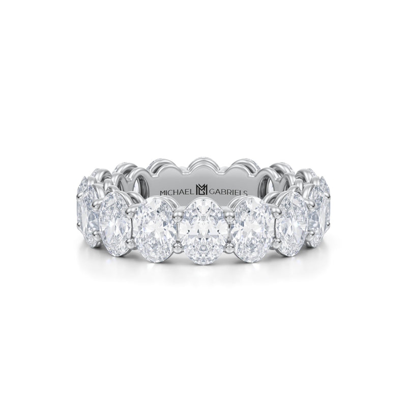 5-Pointer Half Eternity Platinum Diamond Wedding Ring for Women JL PT