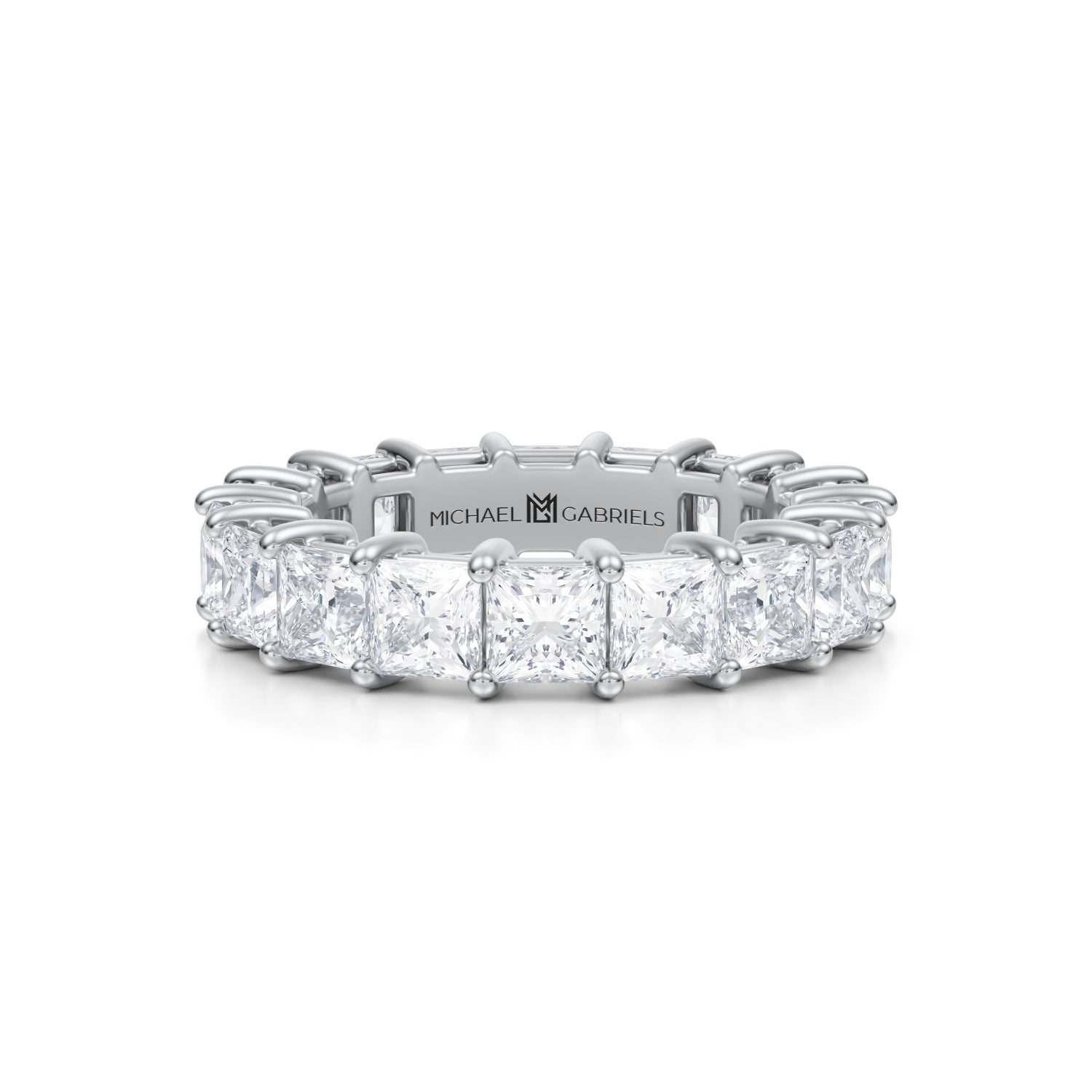 Lab Grown Diamond Eternity Band in White Gold - Princess Cut.