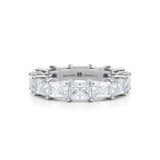 Lab-grown diamond eternity band in white gold.