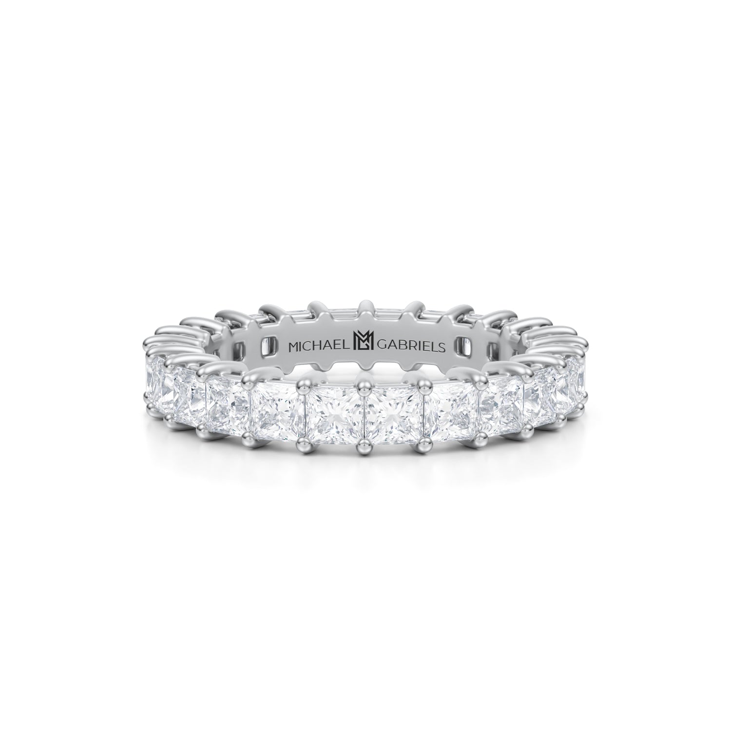 3 Carat Princess Cut Lab Grown Diamond Basket Eternity Band