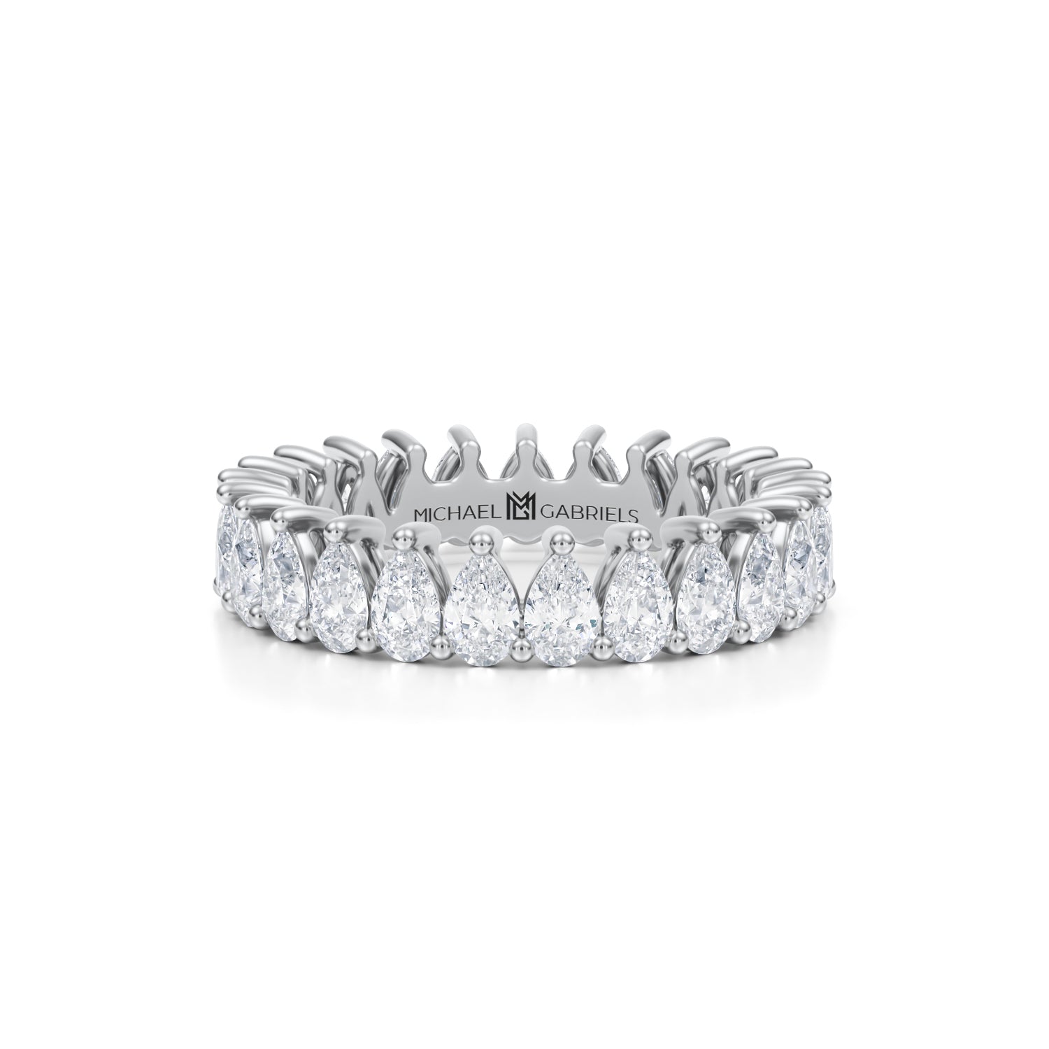 3 Carat Pear Lab Grown Diamond Basket Eternity Band