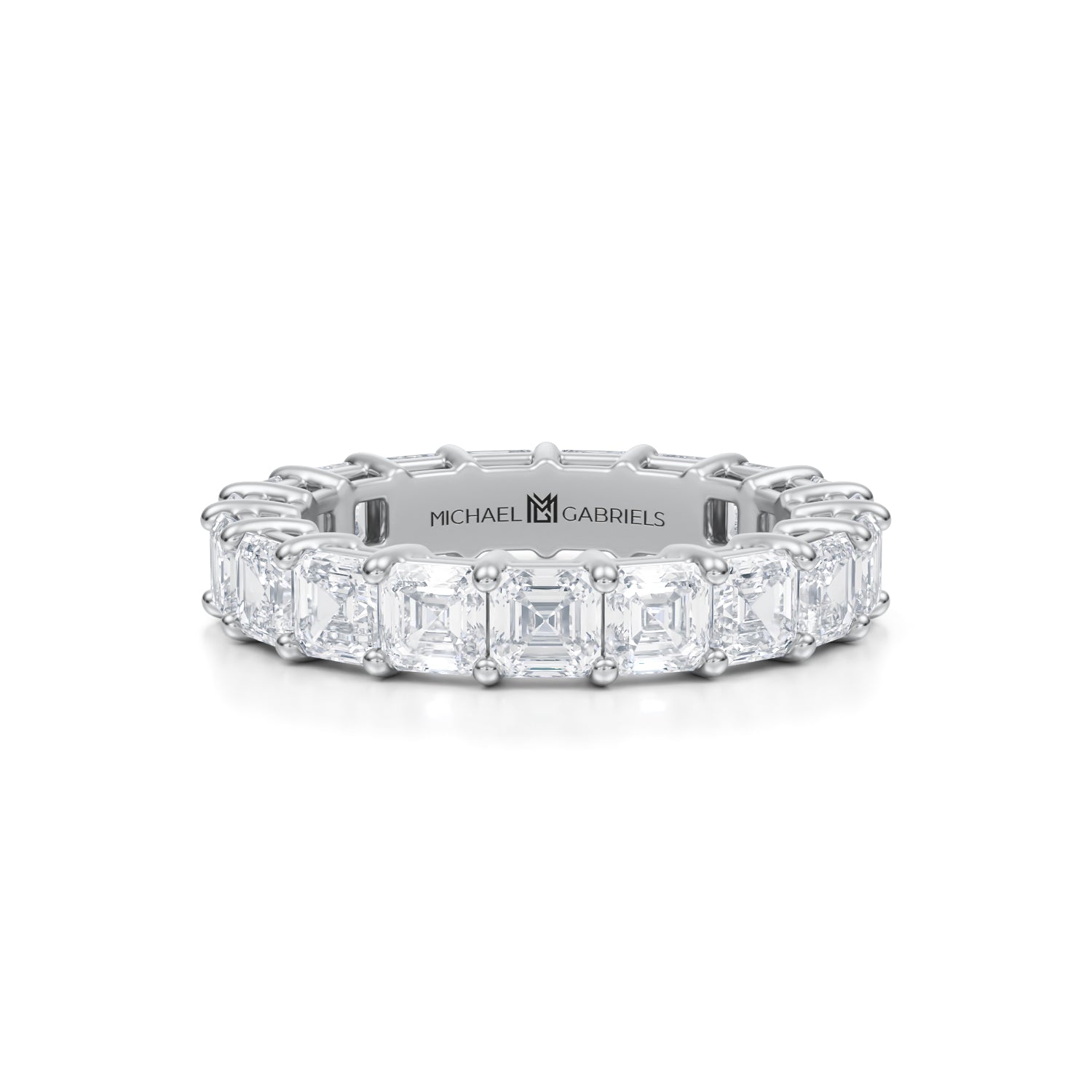 4 Carat Asscher Cut Lab Grown Diamond Basket Eternity Band