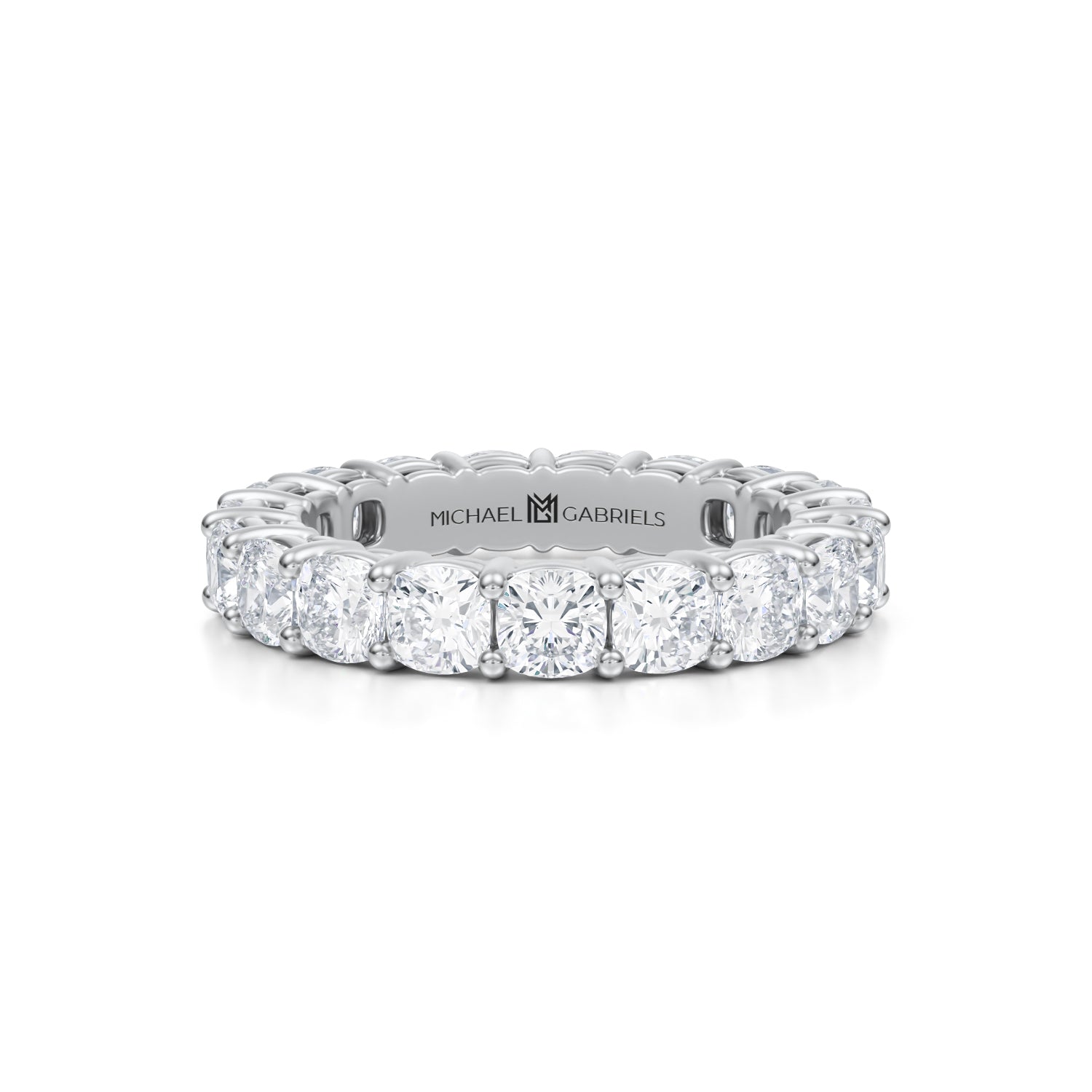 3 Carat Cushion Lab Grown Diamond Basket Eternity Band