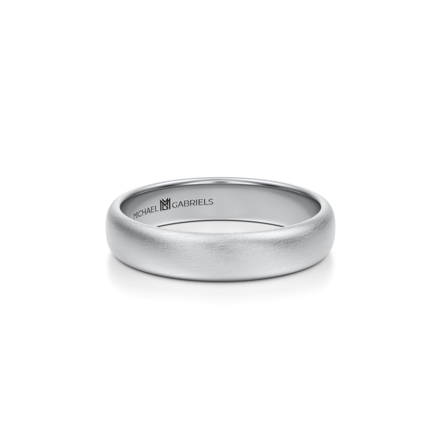 4mm Matte White Gold Men's Wedding Band