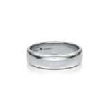5mm white gold wedding band with high polish finish for men.