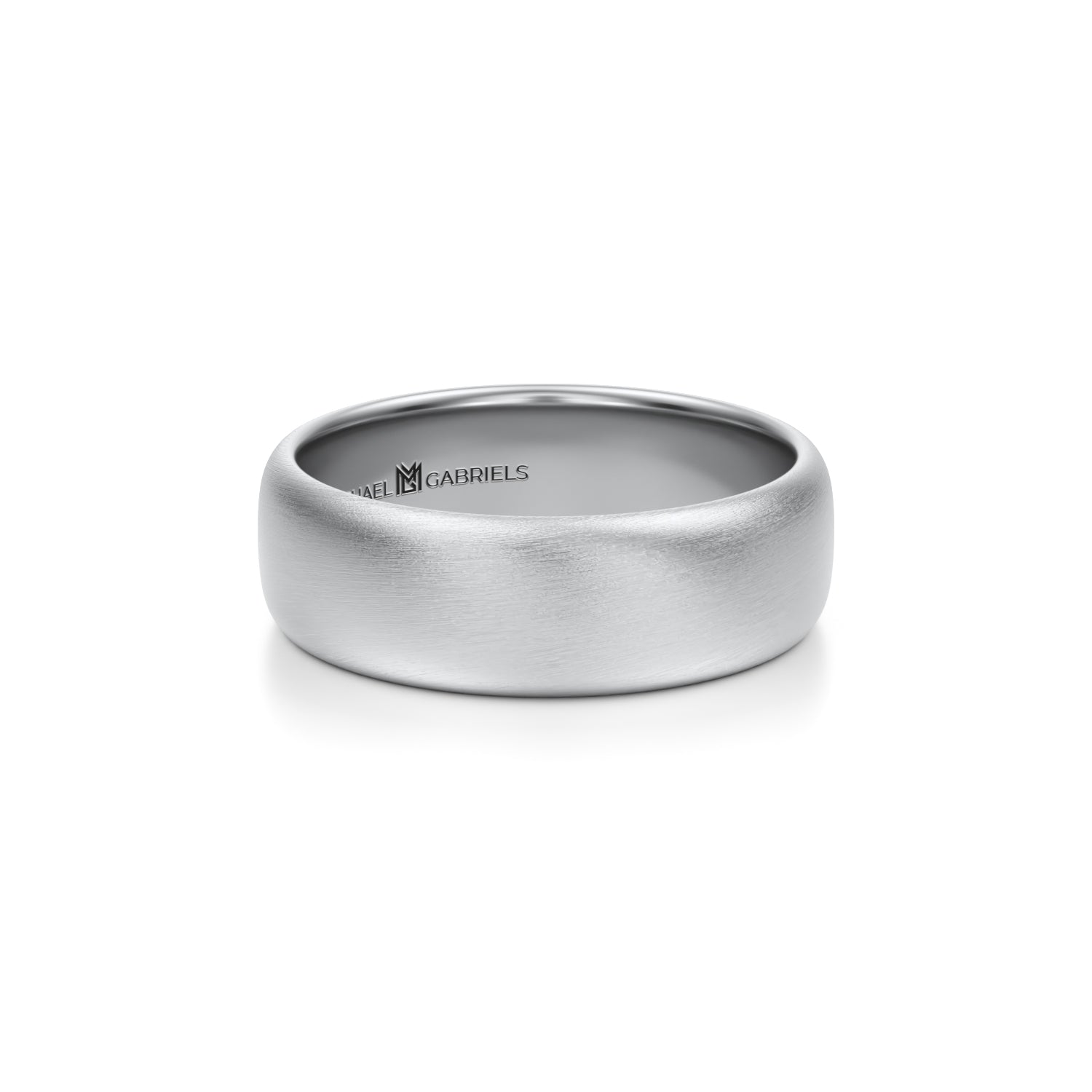 White gold matte wedding band, 6mm.