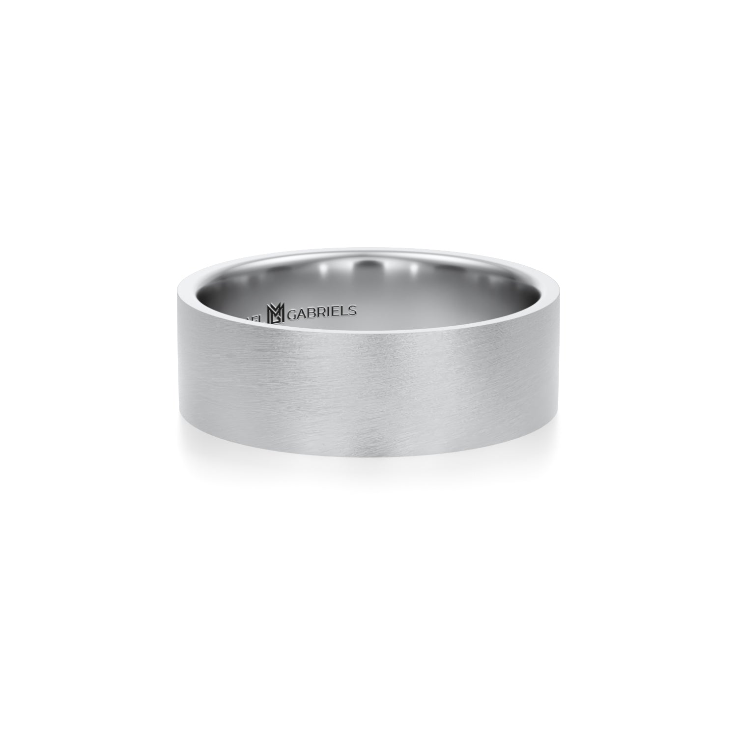 White gold matte wedding band, 6mm width.