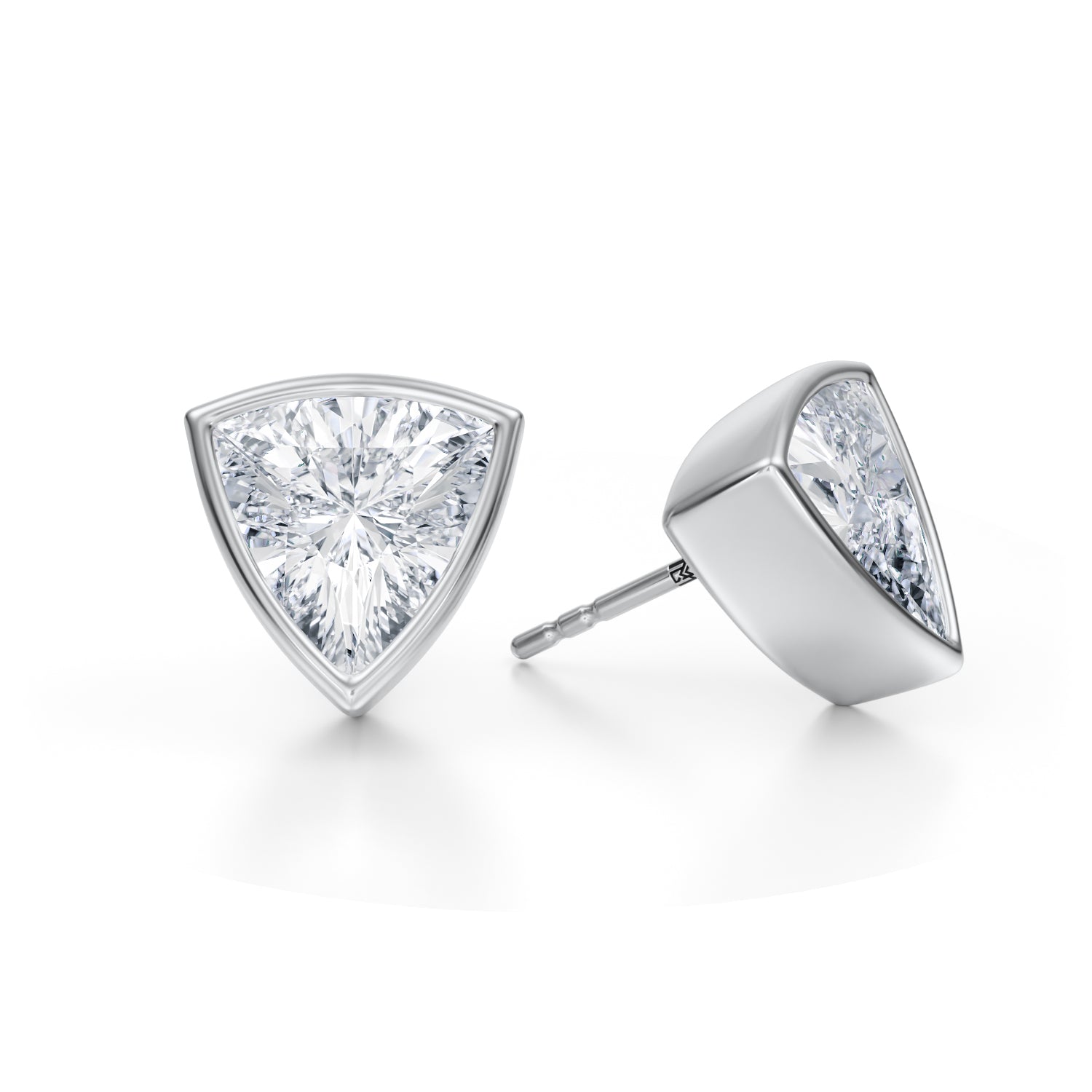 5 Carat Trillion Bezel Stud Lab Grown Diamond Earrings