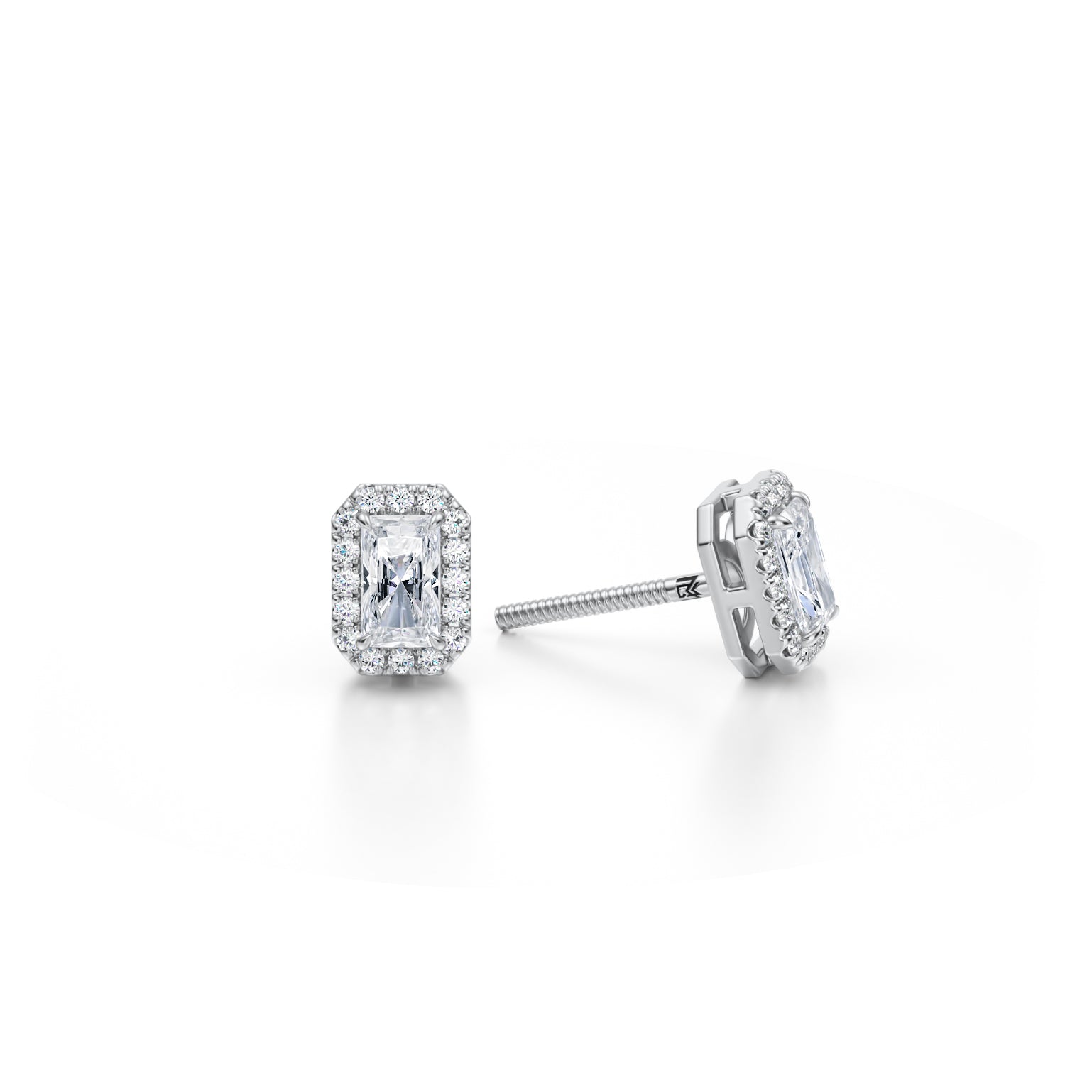 Radiant Halo Stud Earrings