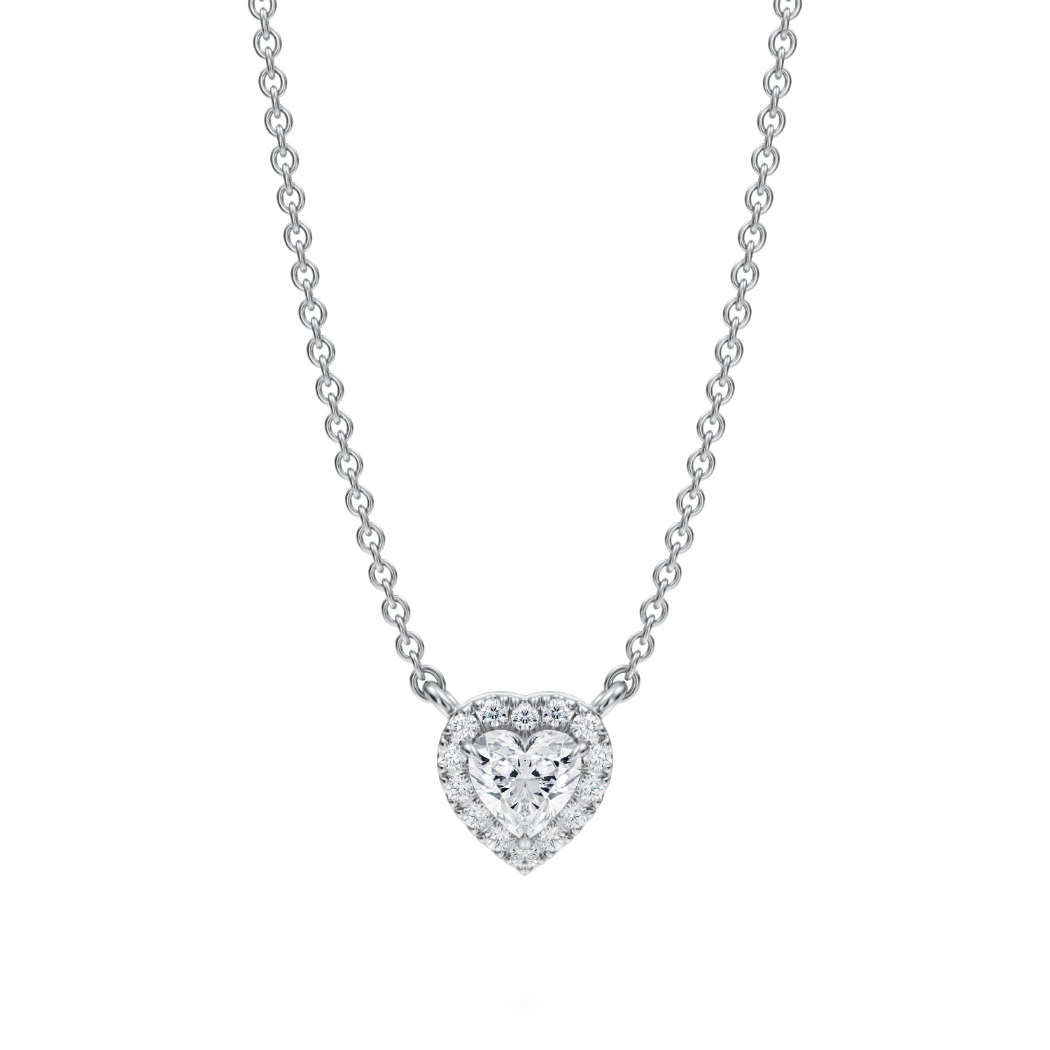 Heart Shape Classic Halo Pendant