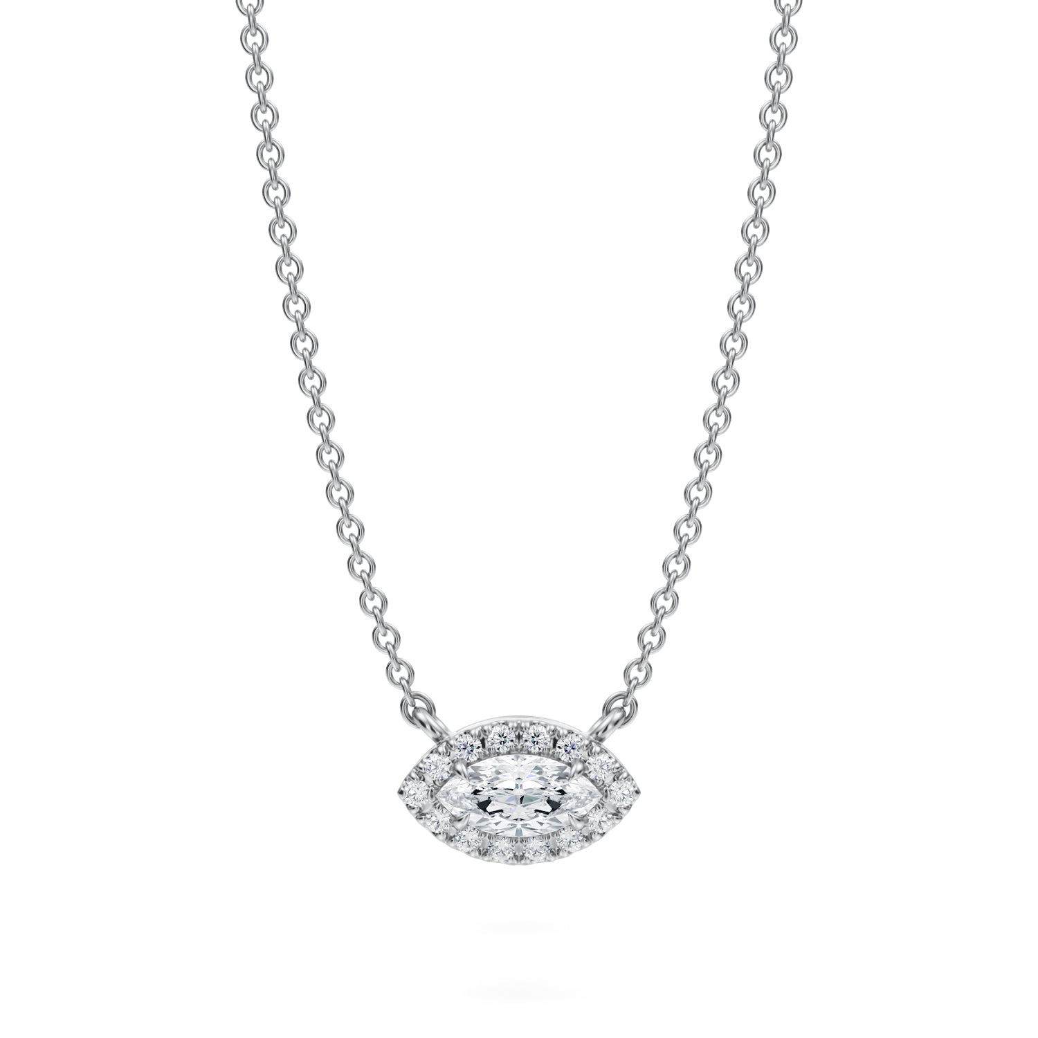 Marquise  Classic Halo Pendant