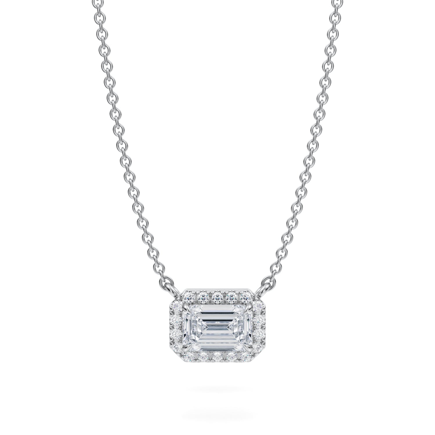 1/2 Carat Emerald Classic Halo Pendant