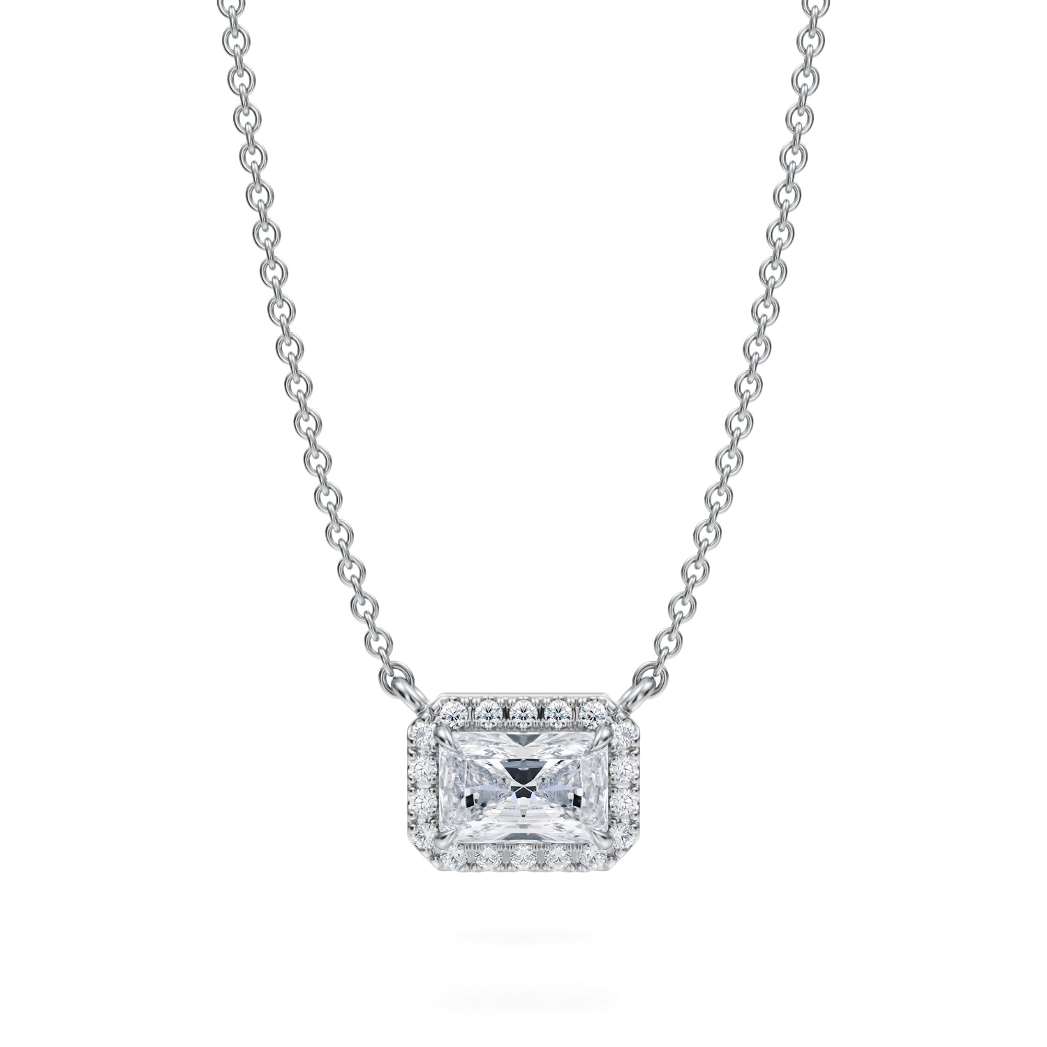 1/2 Carat Radiant Classic Halo Pendant