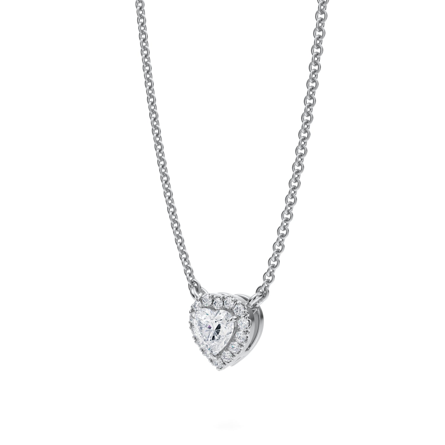 Heart Shape Classic Halo Pendant