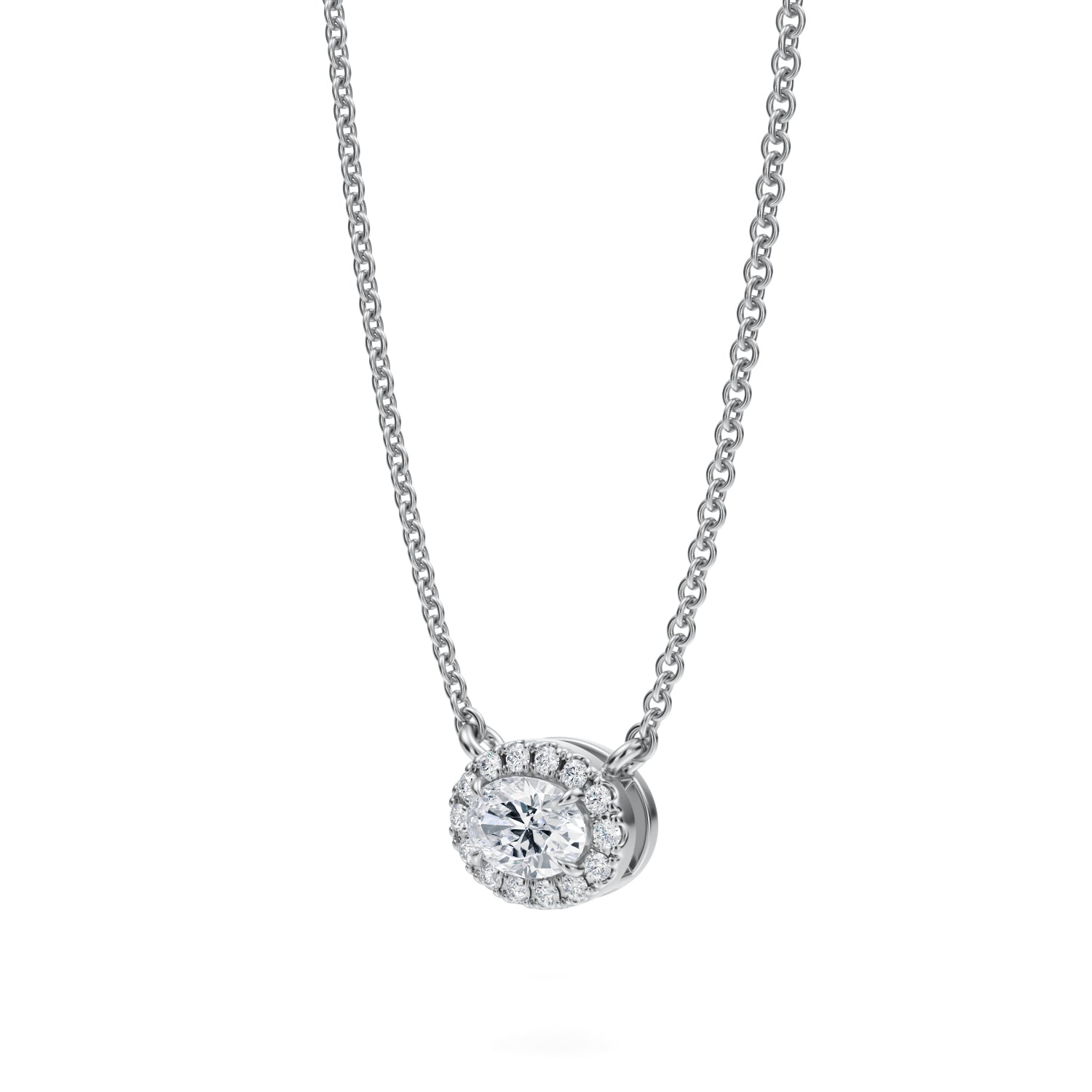 Oval Classic Halo Pendant