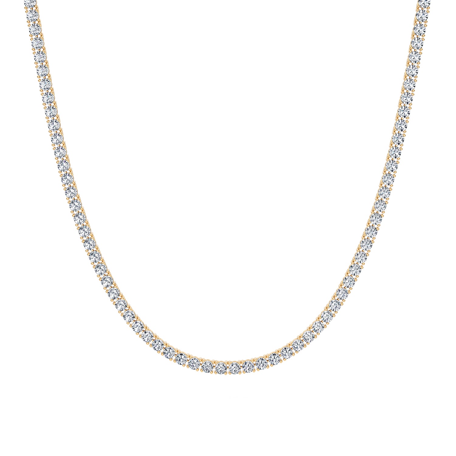 13 Carat Round Lab Grown Diamond Tennis Necklace