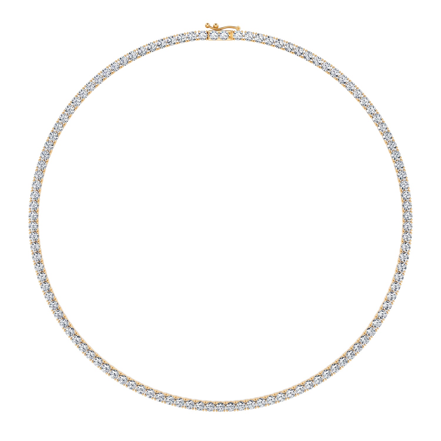 18 Carat Round Lab Grown Diamond Tennis Necklace