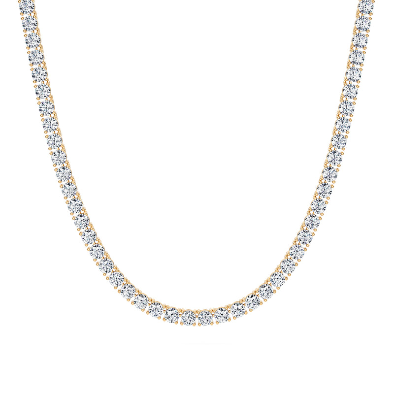 25 Carat Round Lab Grown Diamond Tennis Necklace