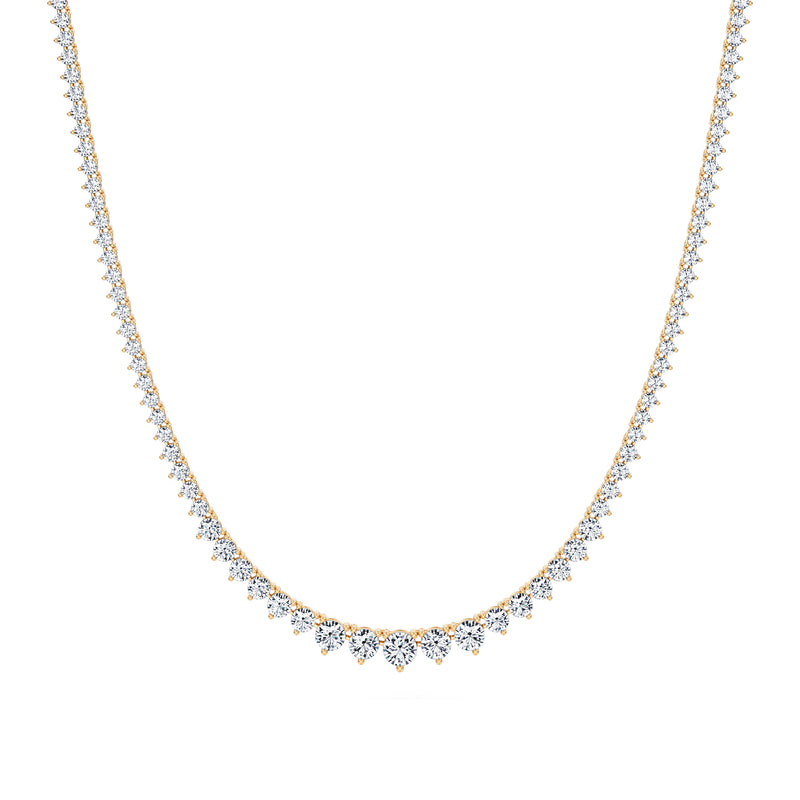 7 1/2 Carat Lab Grown Diamond Graduated Tennis Necklace