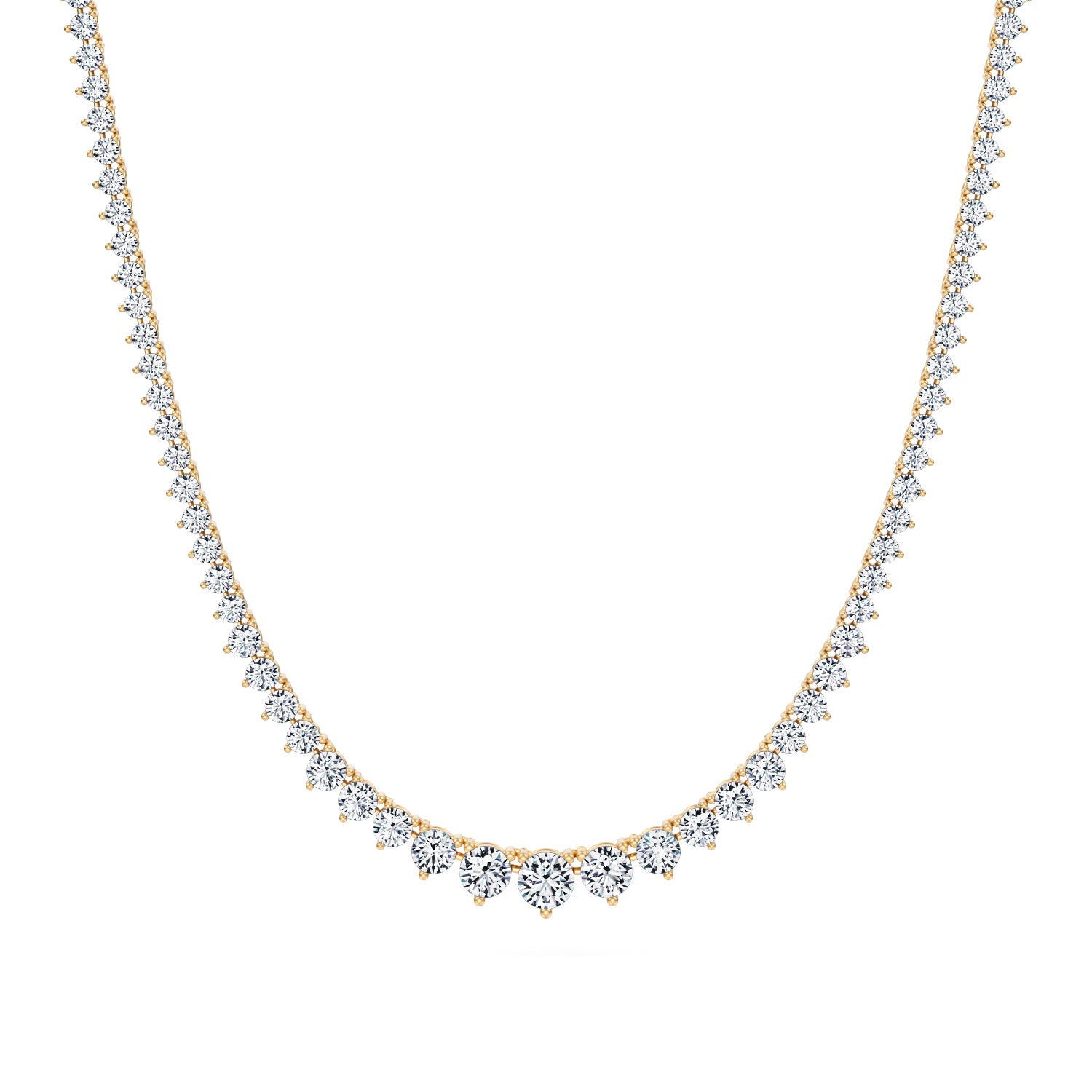 13 Carat Lab Grown Diamond Graduated Tennis Necklace