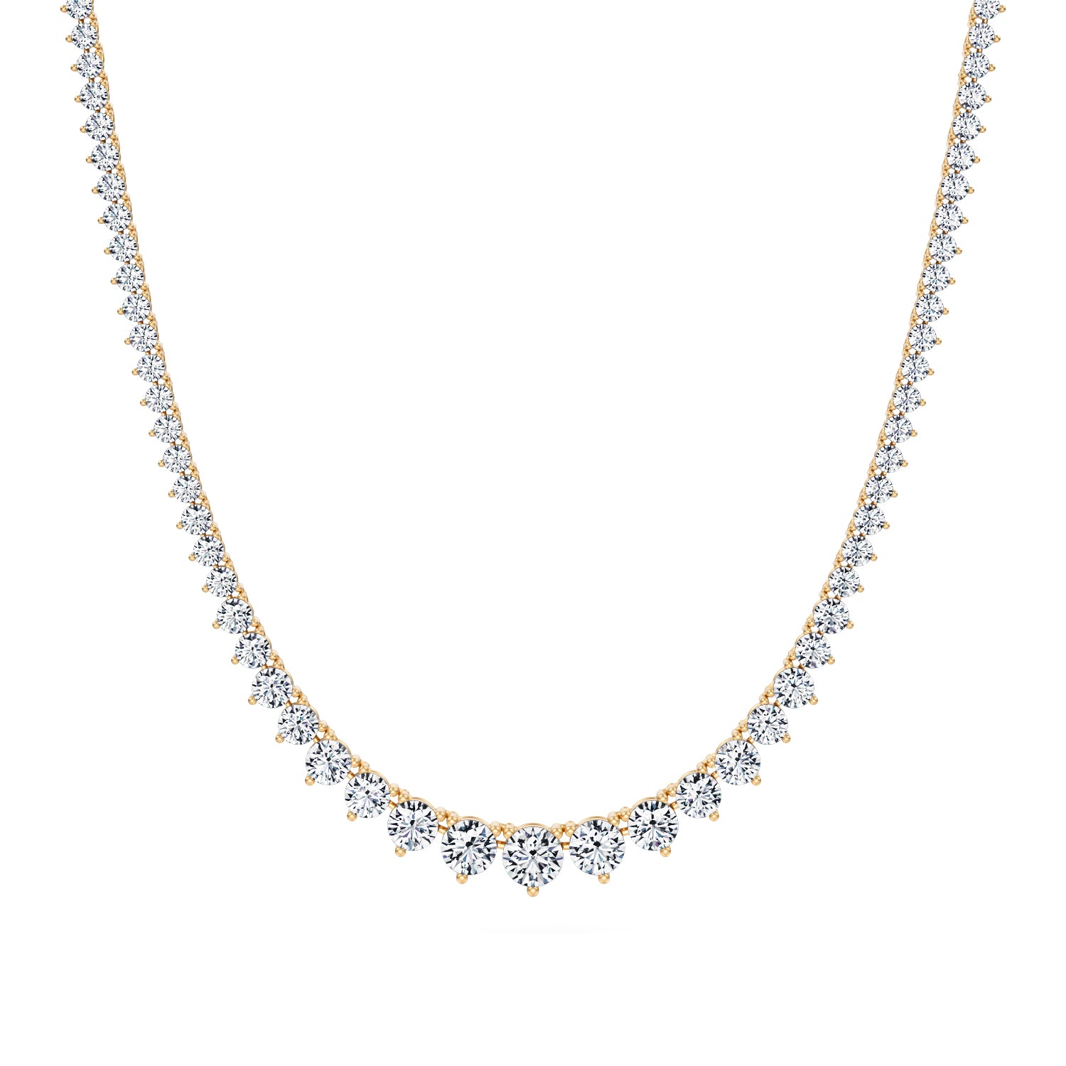 15 Carat Lab Grown Diamond Graduated Tennis Necklace